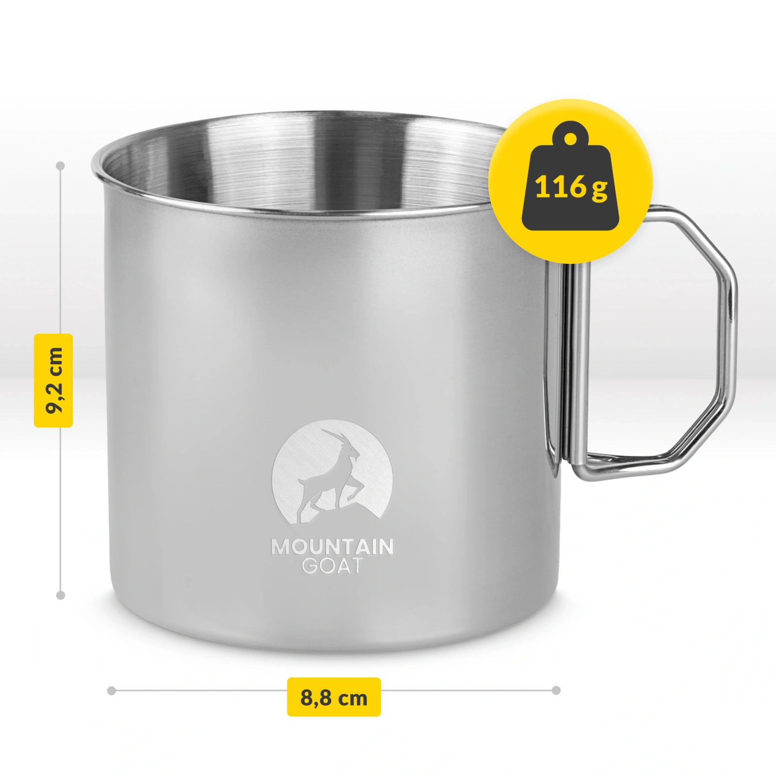 kubek turystyczny stalowy, kubek turystyczny 500 ml, kubek , stalowy kubek na kawę, kubek outdoorowy, kubek ze stali nierdzewnej 304, kubek stal nierdzewna 304, lekki kubek turystyczny, kubek jednościenny, kubek z metalową rączką