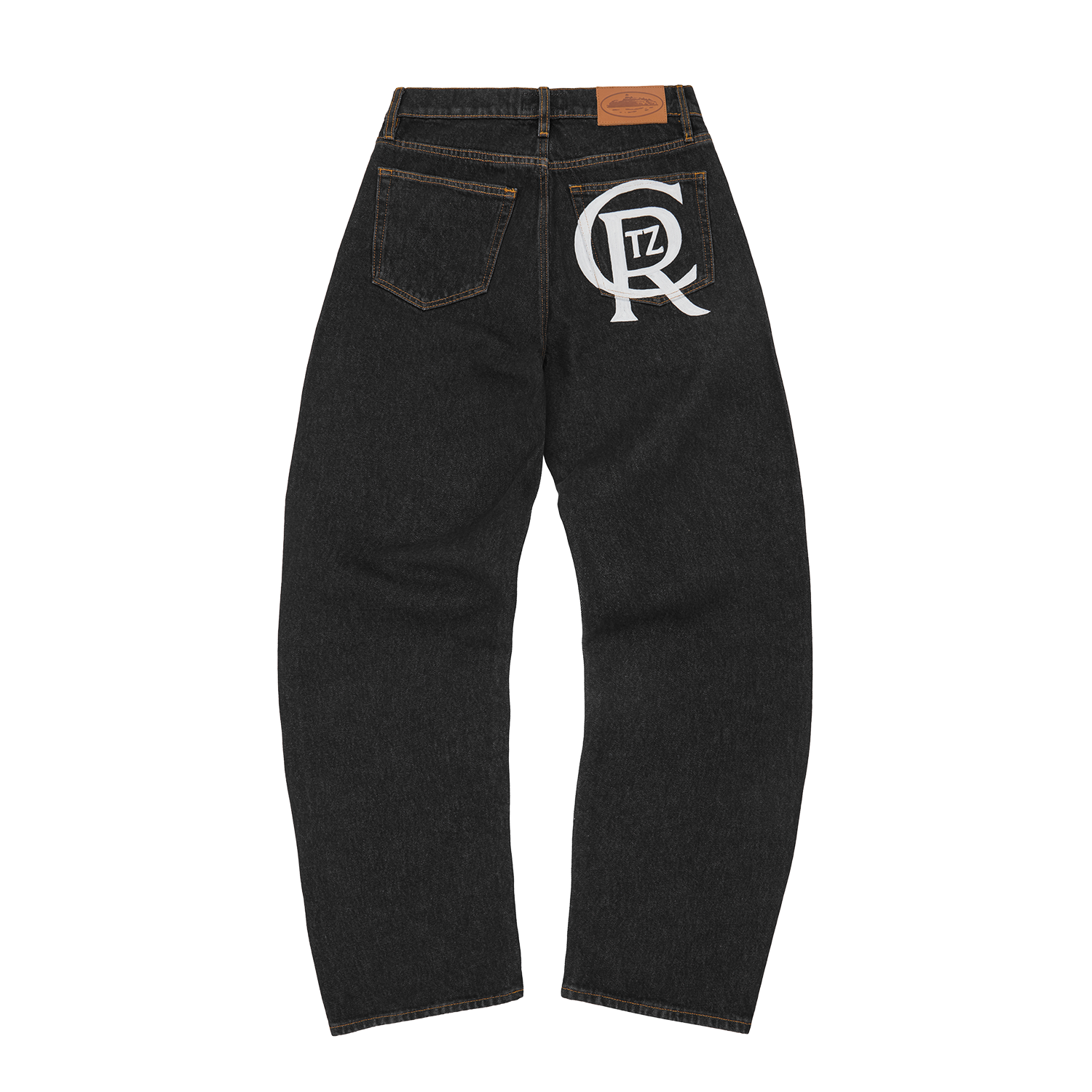 CREST CHAINSTITCH BAGGY JEANS [TAN]