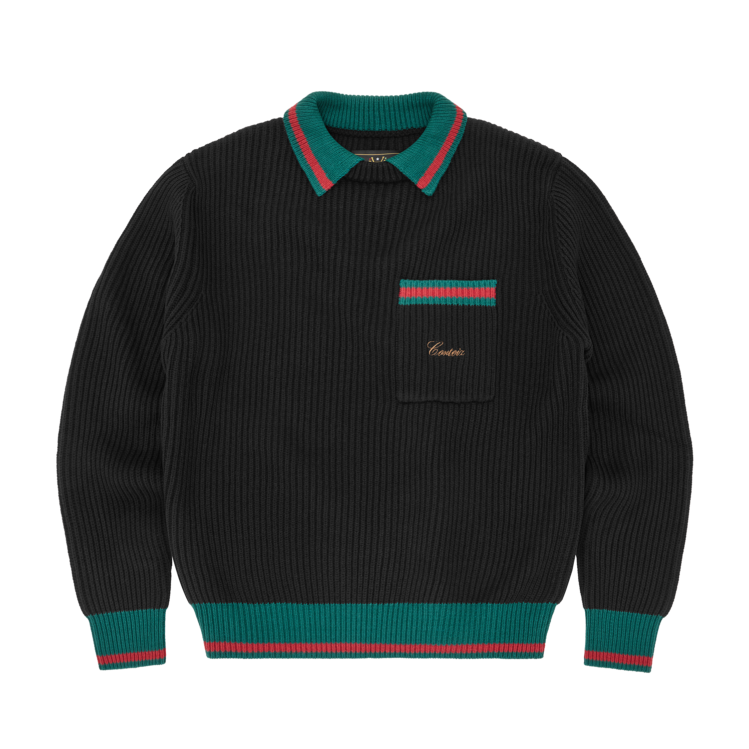 GIANNI KNIT POLO SWEATER [BLACK]