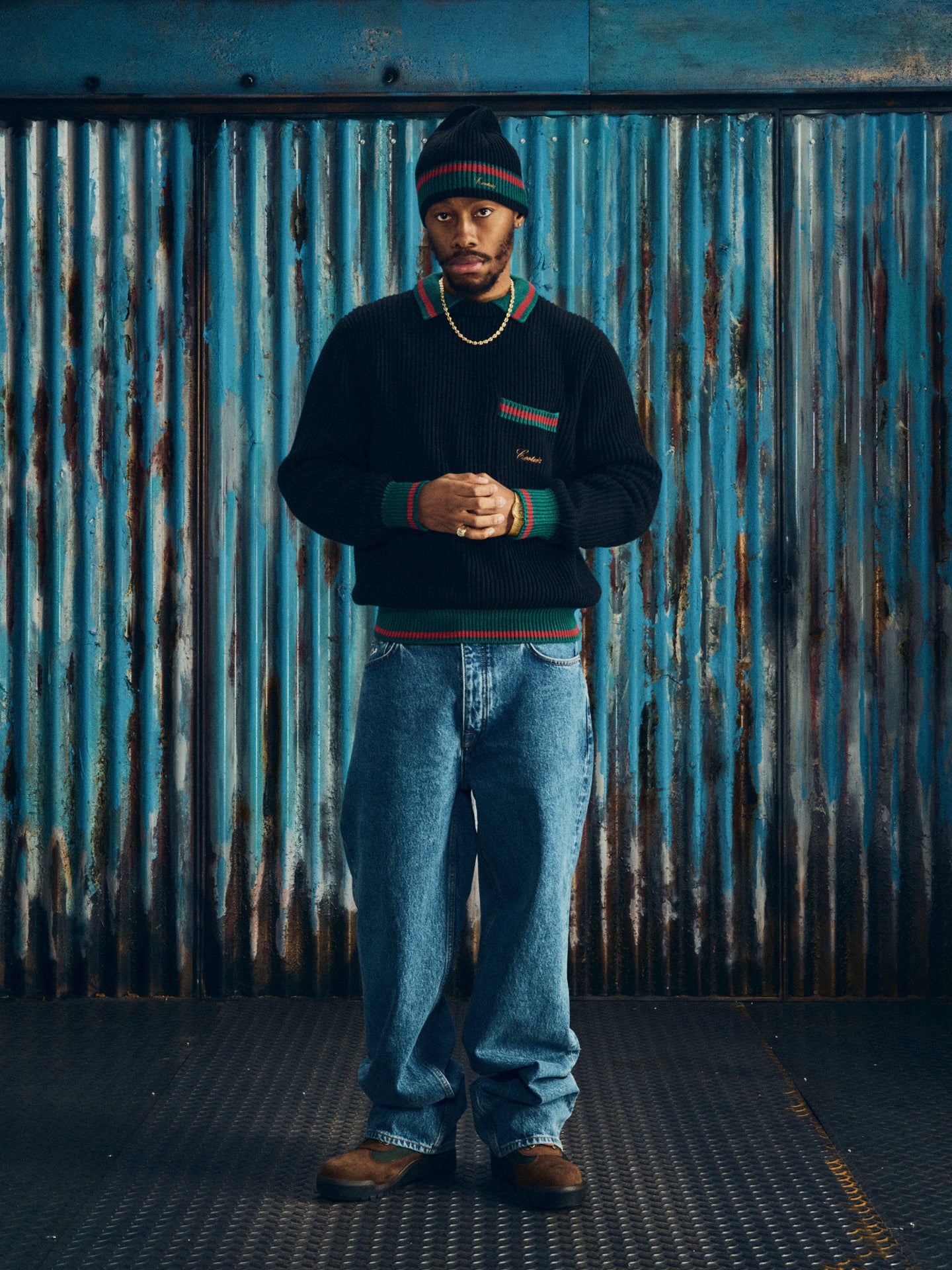 GIANNI KNIT POLO SWEATER [BLACK]