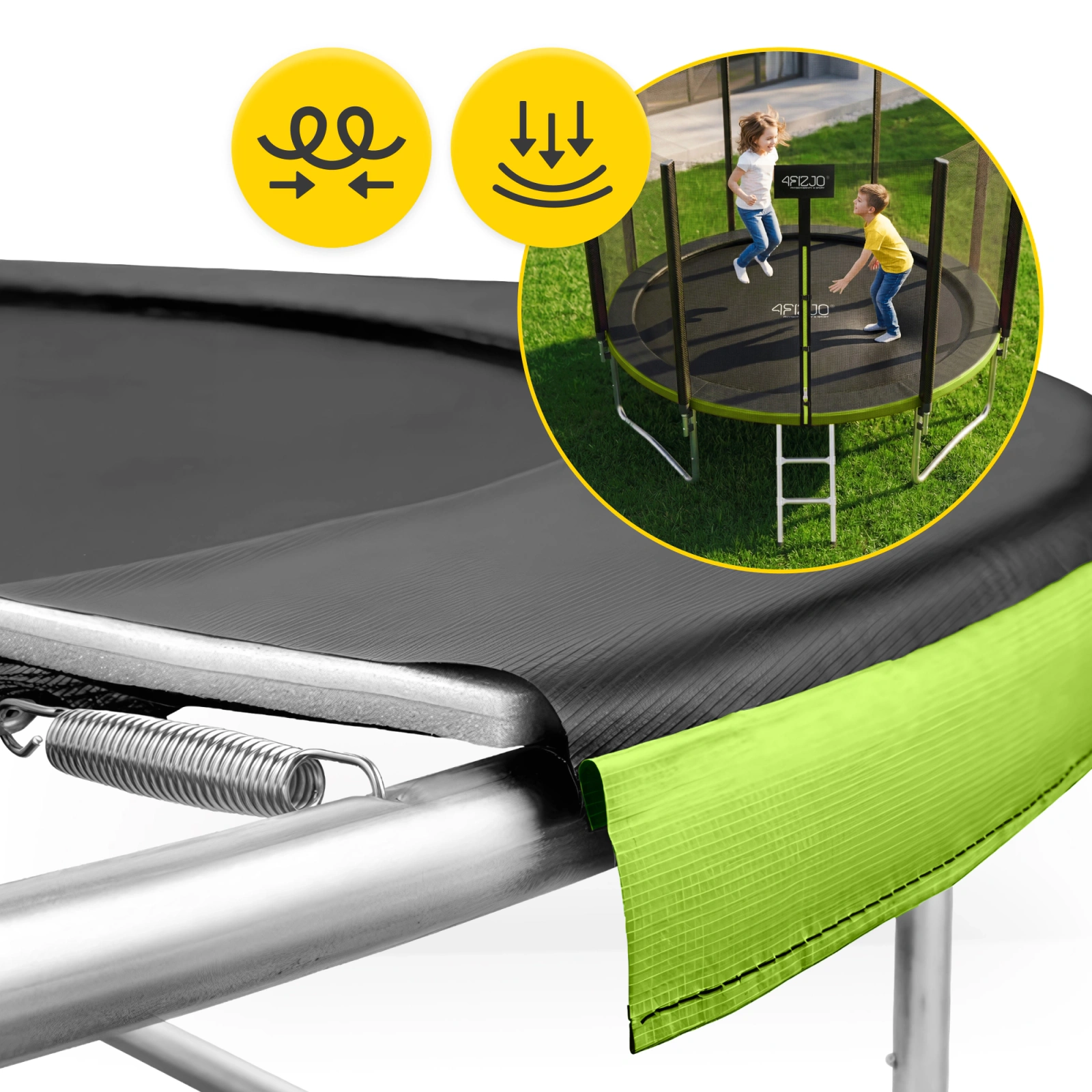 trampolina ogrodowa dla dzieci zielona