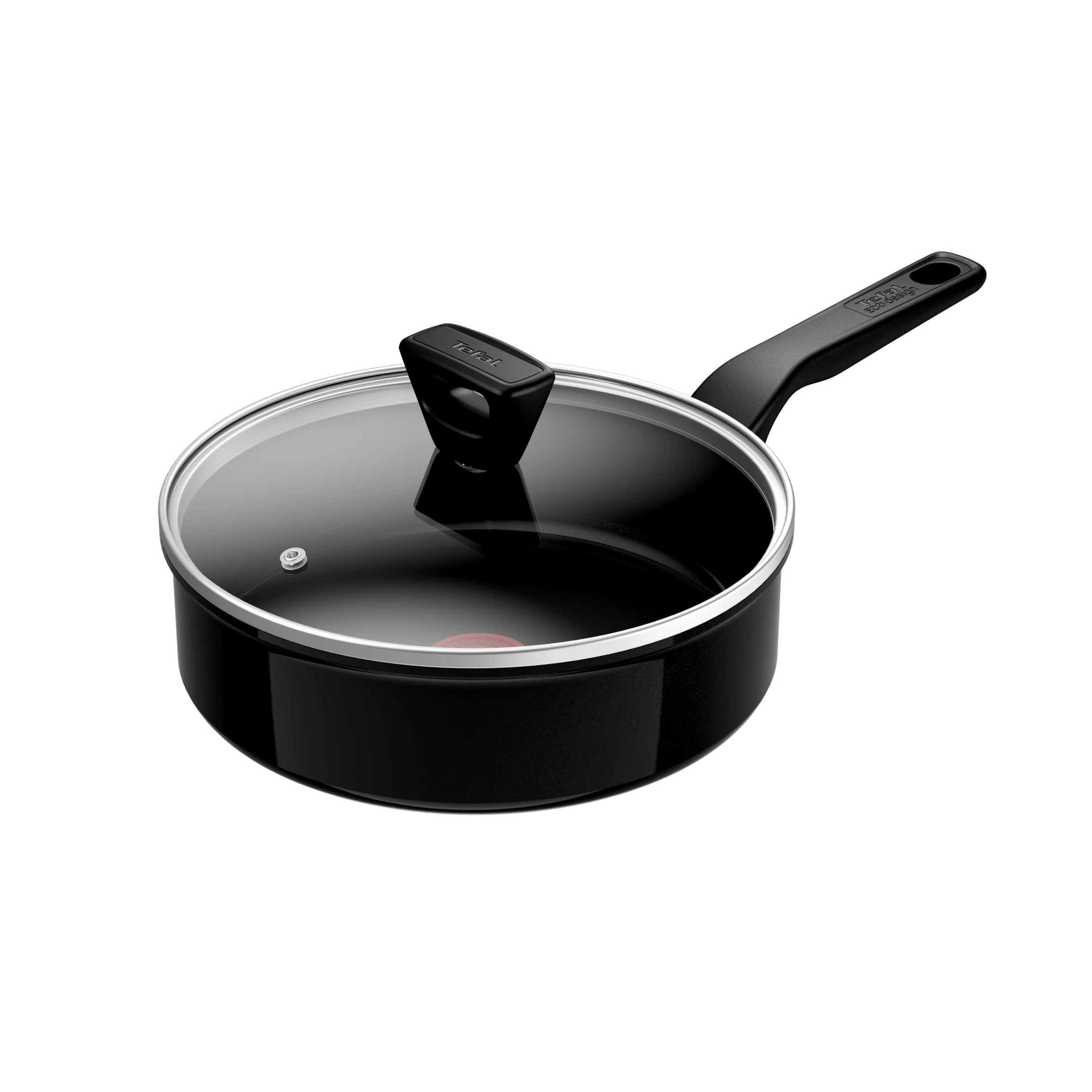 Tefal Renew Black Ceramic Sautepan + Lid 24cm - C4323223 - Ceramic Non-Stick Coating