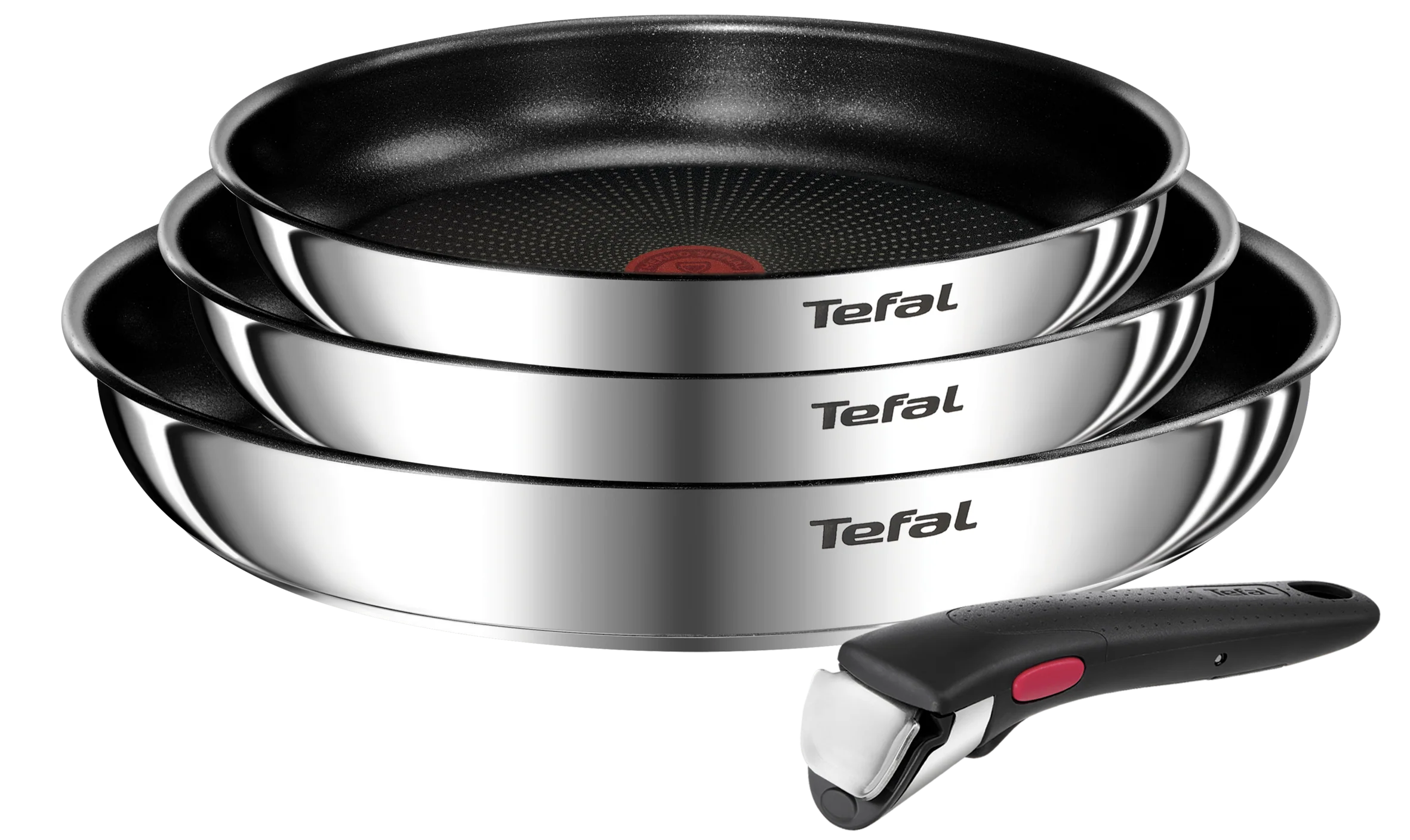 Tefal Ingenio Emotion Induction Non-stick Stainless Steel 4pc Frypan Set