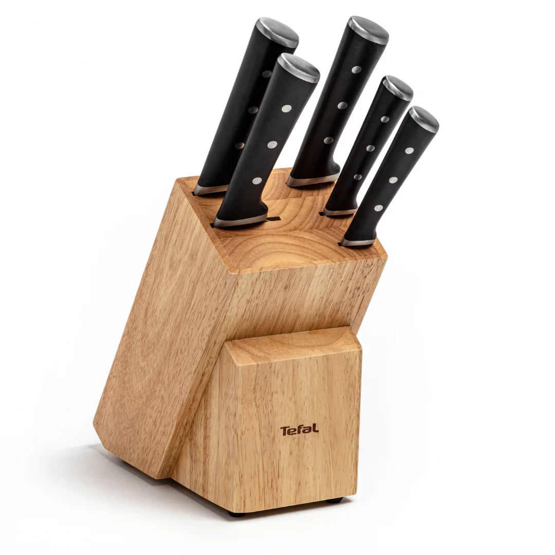 Tefal Ice Force Stainless Steel 6pc Knife Set with Block