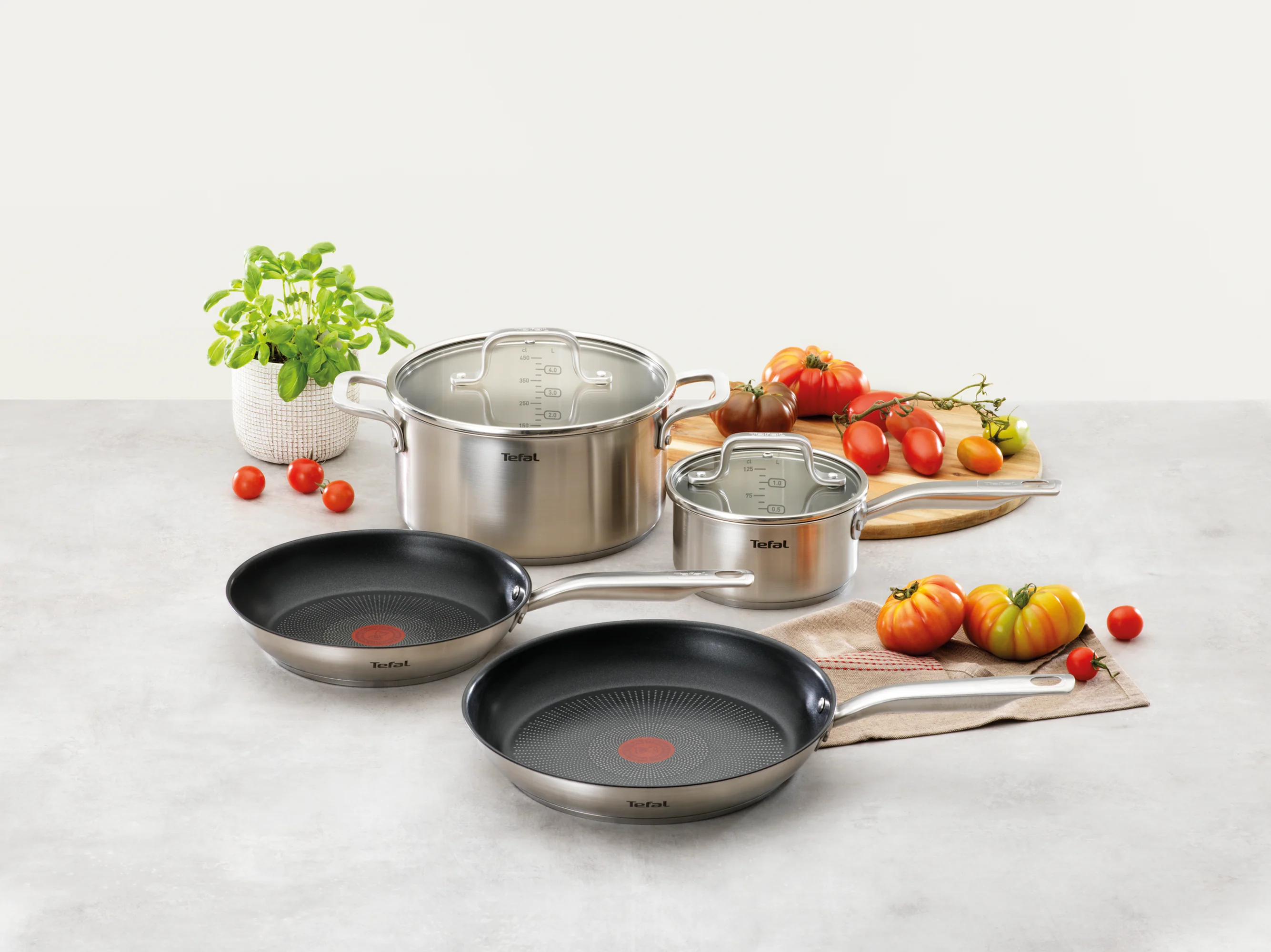 Tefal Virtuoso Induction Stainless Steel 4pc Set