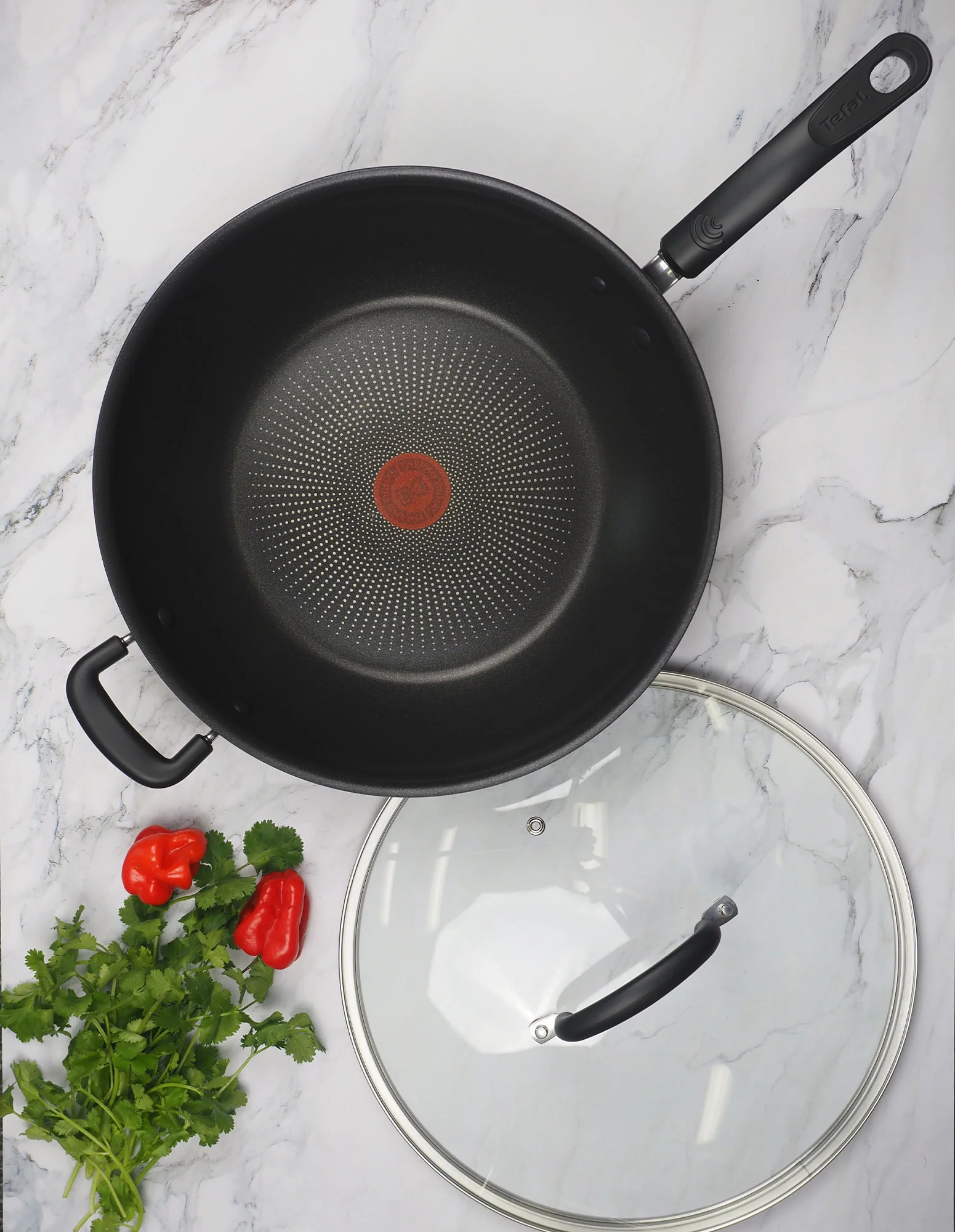 Tefal Specialty Hard Anodised Non-Stick Wok 32cm + Lid
