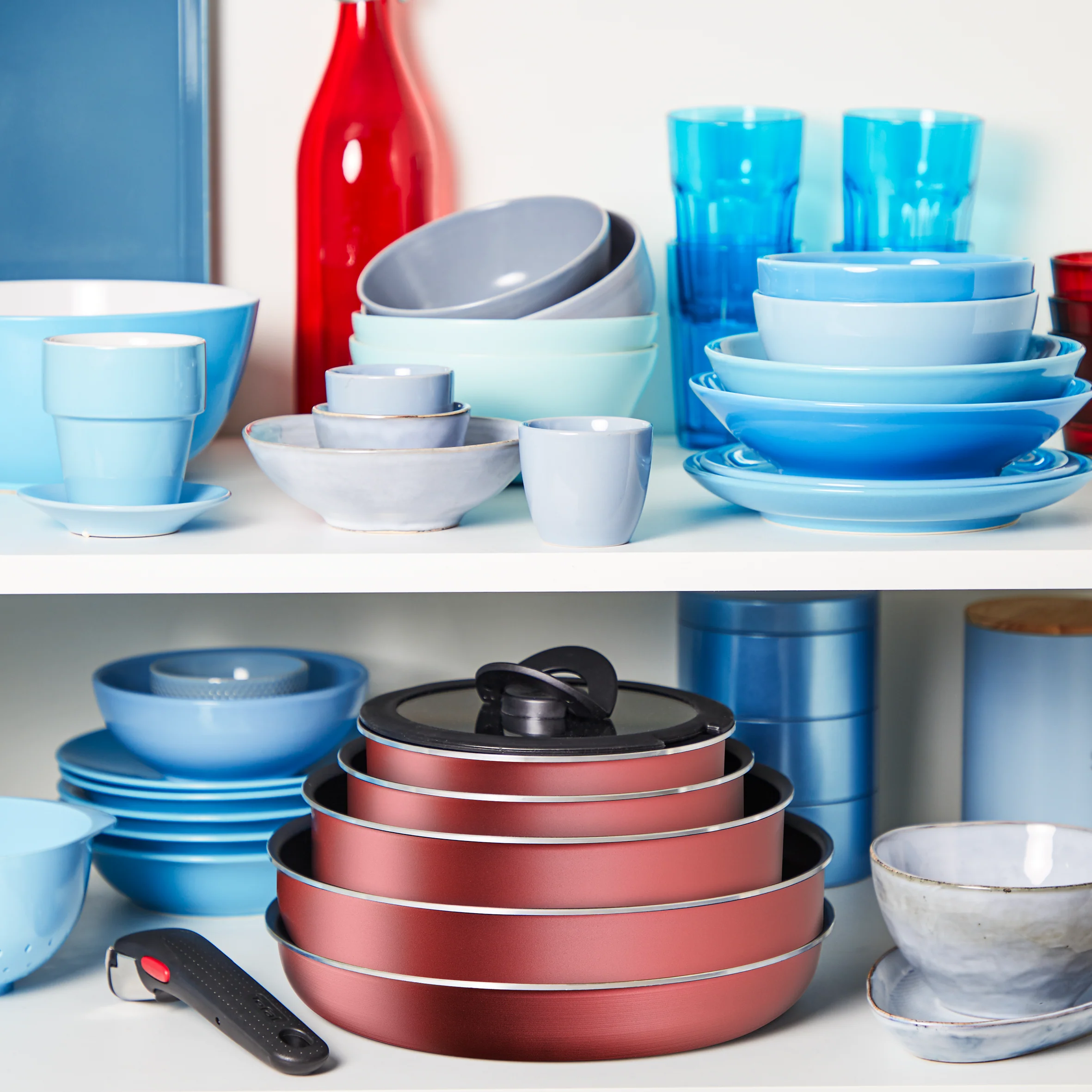 Tefal Ingenio XL Force Austral Red Non-Stick 6pc Set