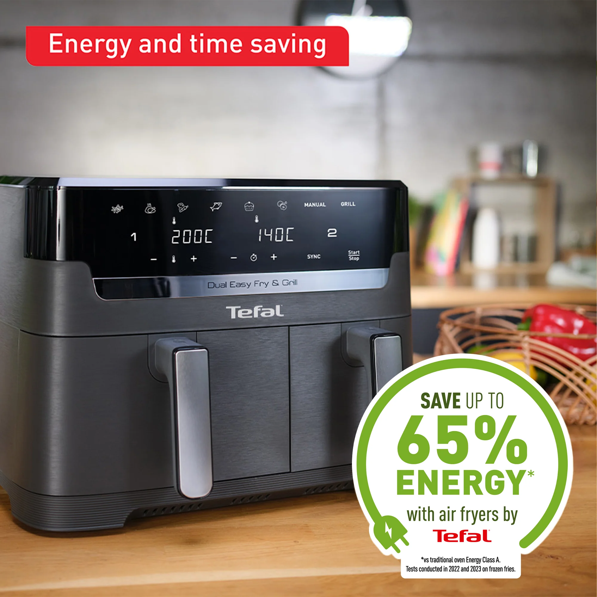 Tefal Dual Easy Fry & Grill Precision XXL Air Fryer EY905N