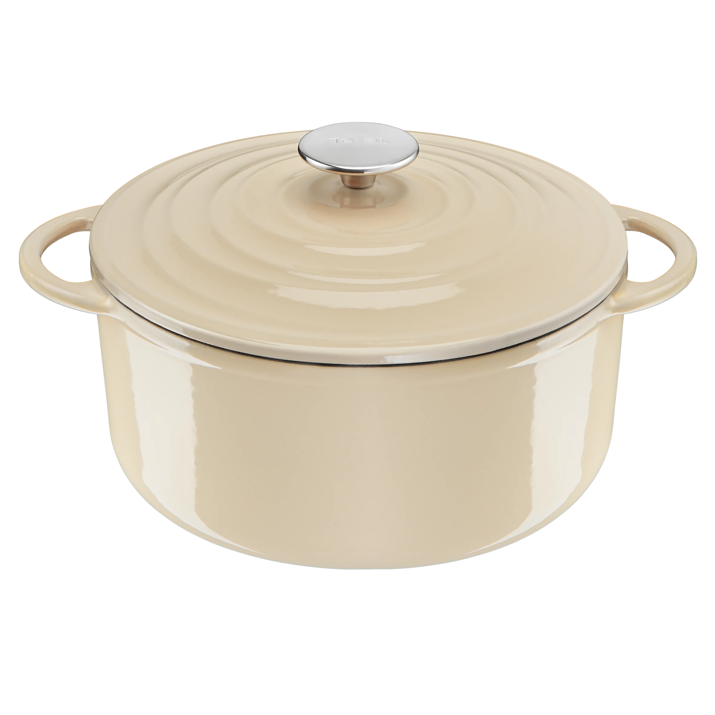 Tefal LOV Induction Cast Iron Beige Stewpot 29cm/7.4L + Lid