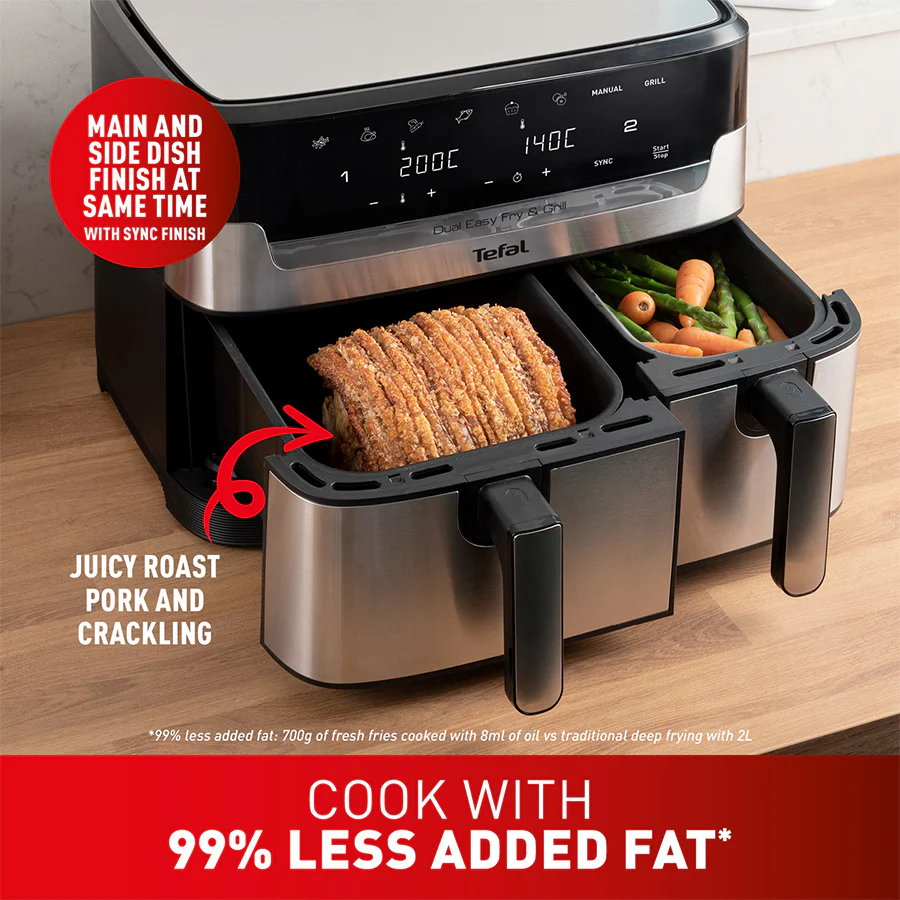 Tefal Dual Easy Fry & Grill Deluxe XXL Air Fryer EY905C