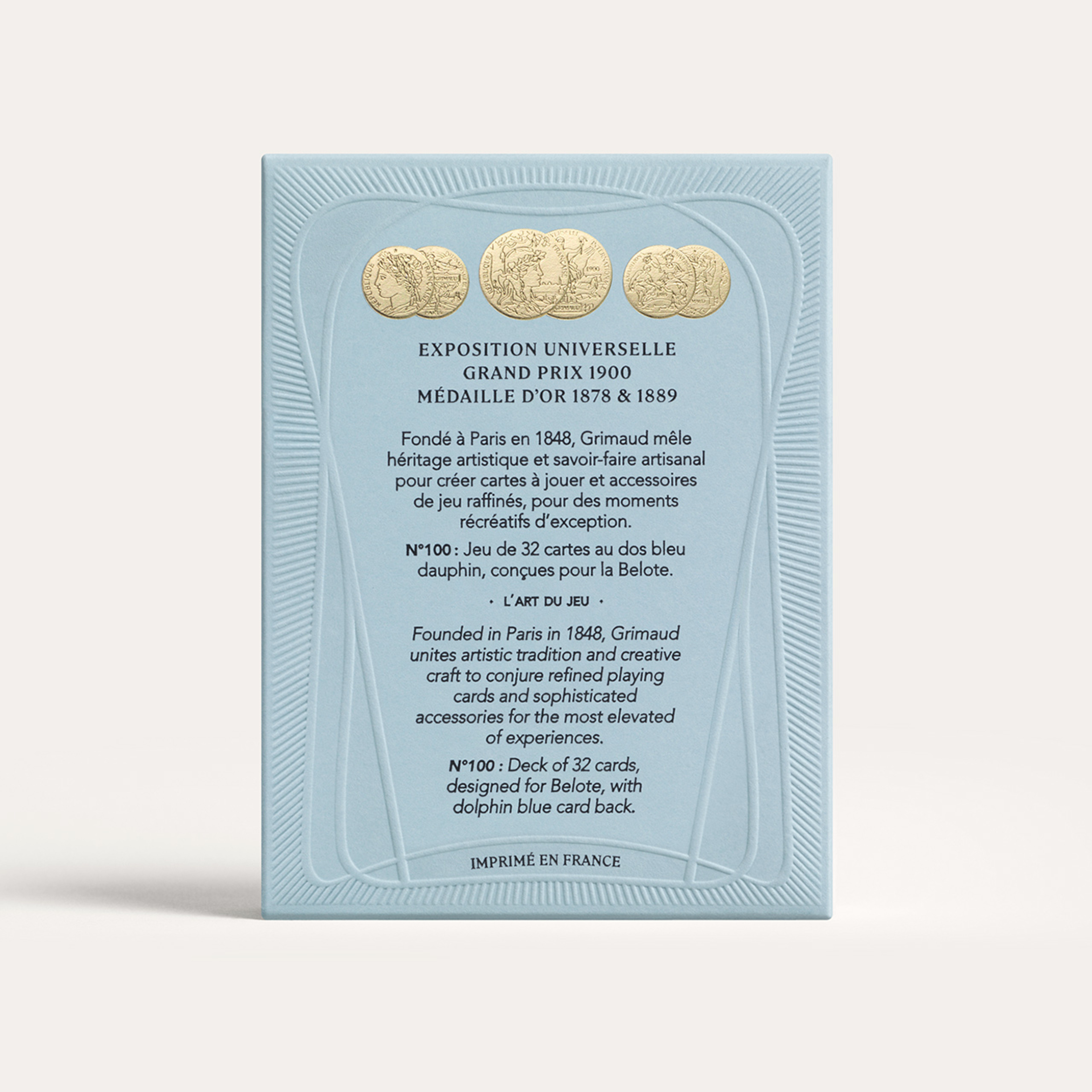 N°100 : Cartes de Belote (Dolphin Blue)