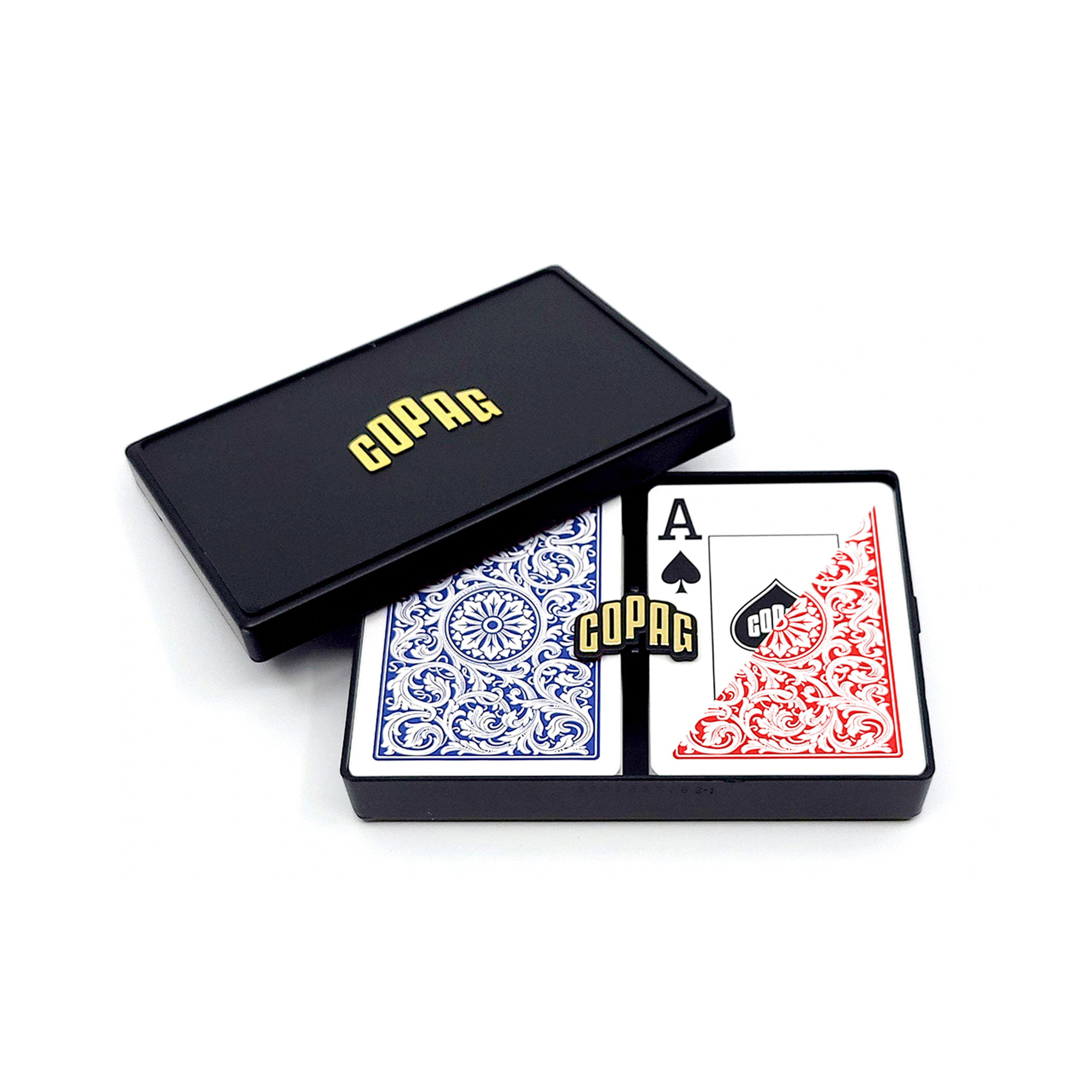 1546 Red and Blue Standard Size. Jumbo Index. 100% Plastic Playing Cards - Double Deck Set