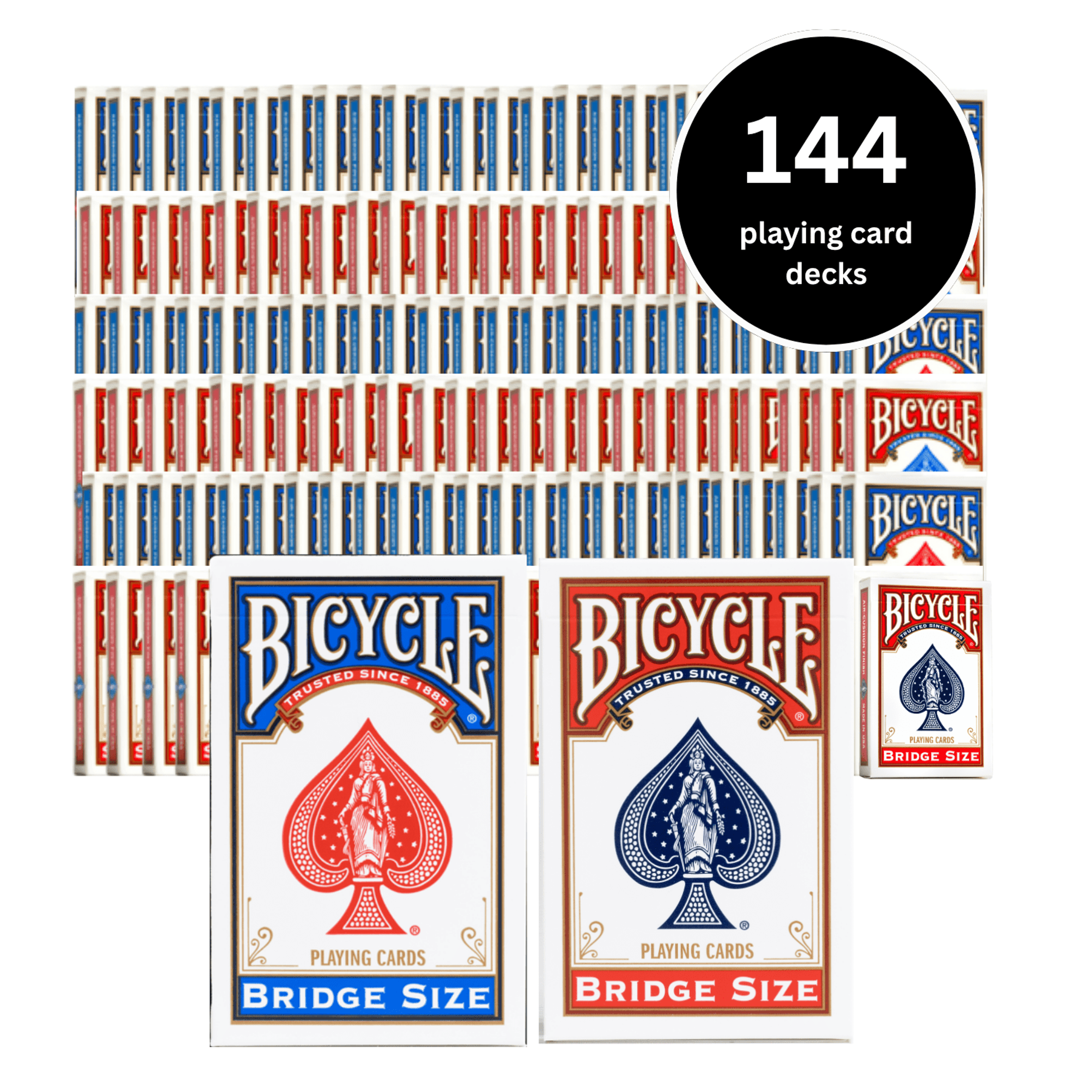 Bridge Size Playing Cards Red and Blue mix. 144 Count