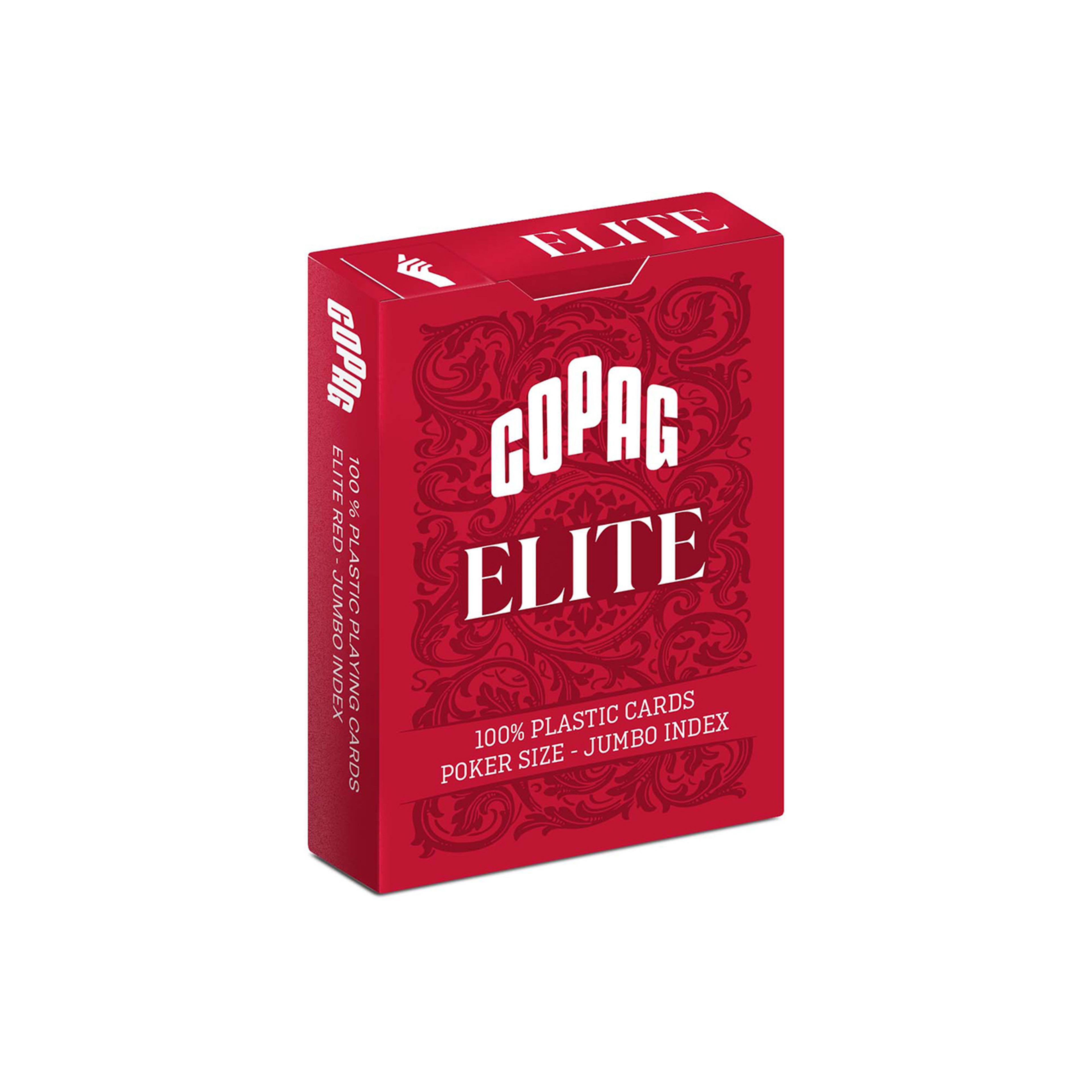 Elite Red Standard Size. Jumbo Index. 100% Plastic Playing Cards - Single Deck