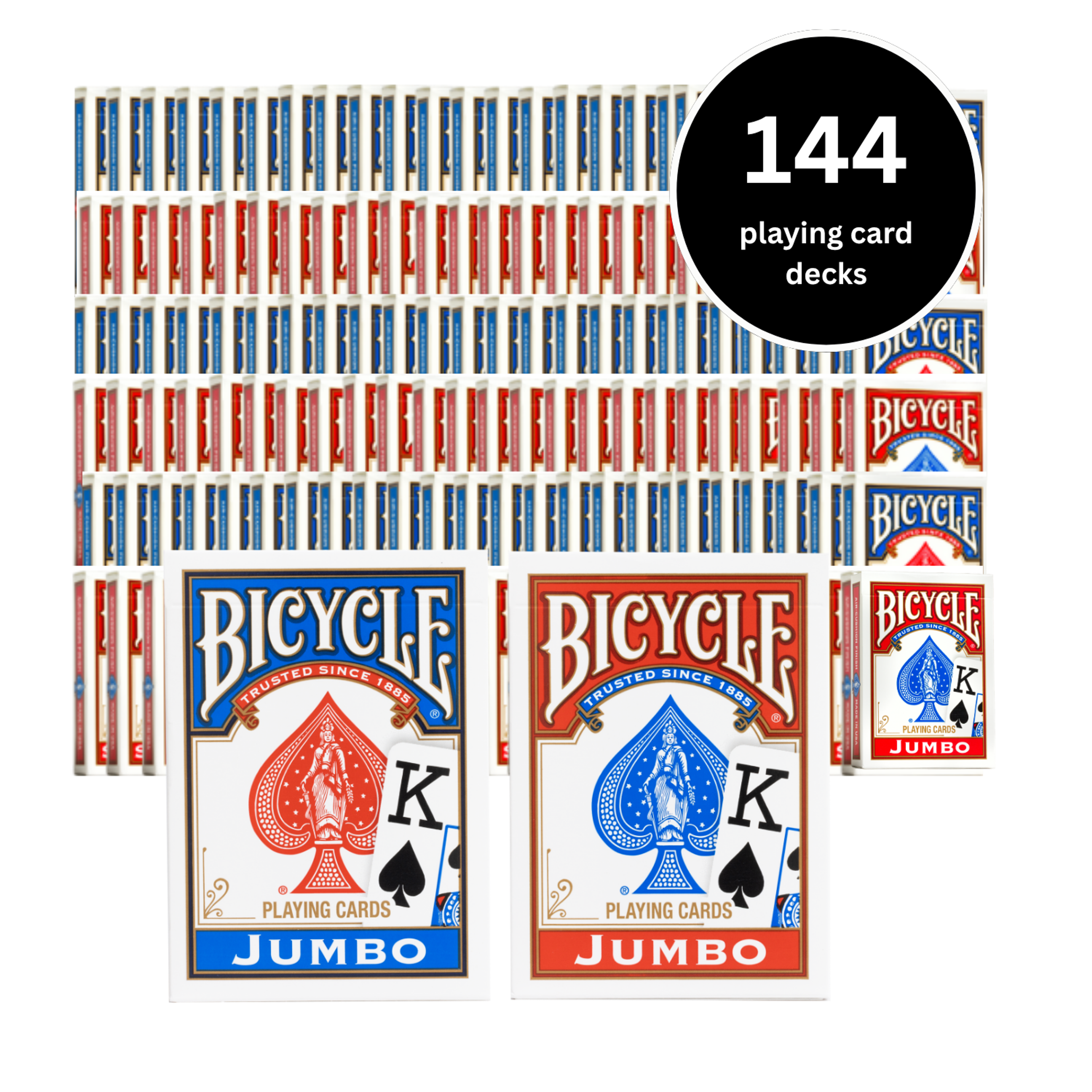 Jumbo Playing Cards Red and Blue mix. 144 Count