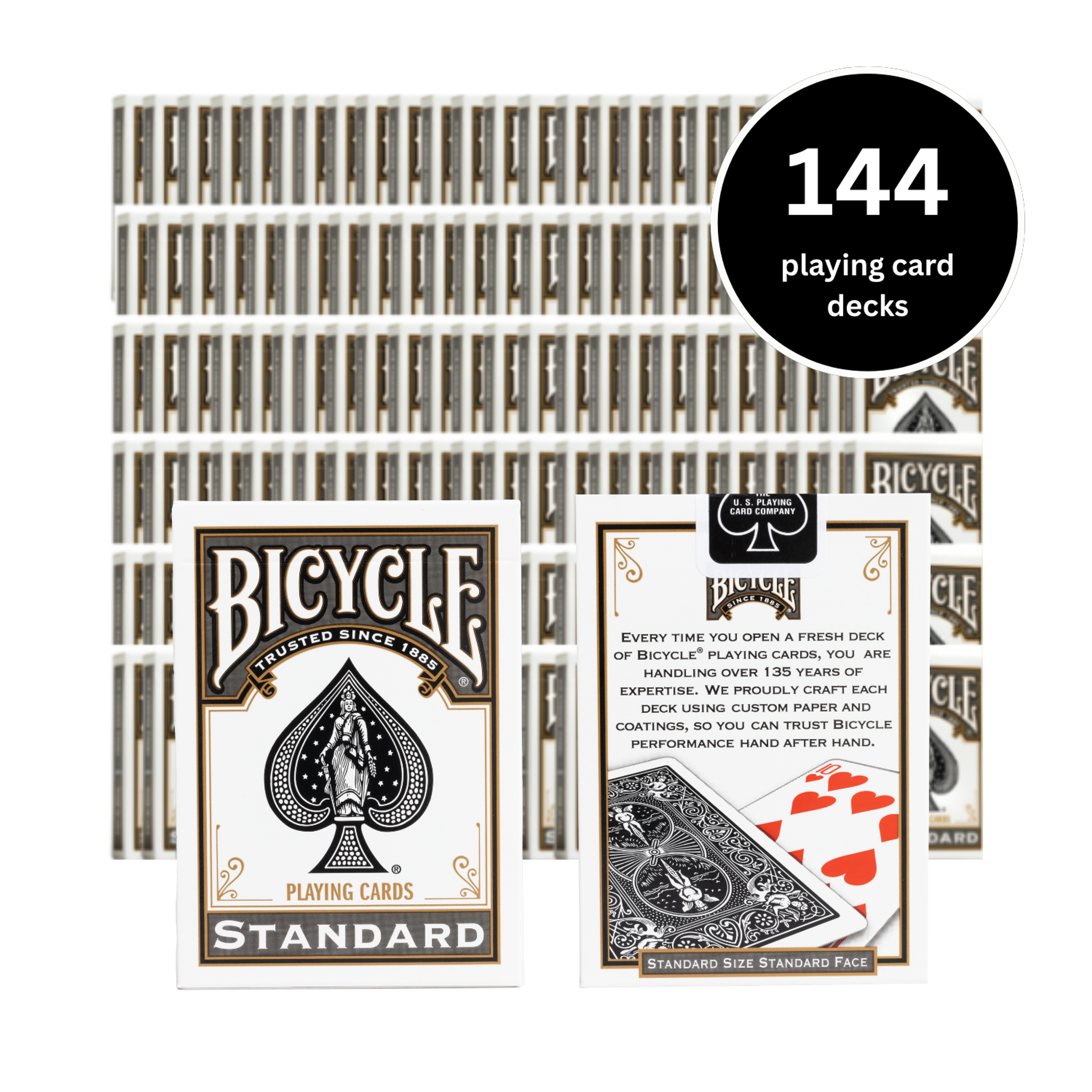 Standard 808 Playing Cards Black. 144 Count