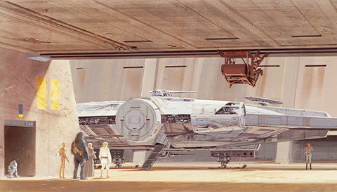 Ralph McQuarrie's Docking Bay Millennium Falcon Wallpaper Mural