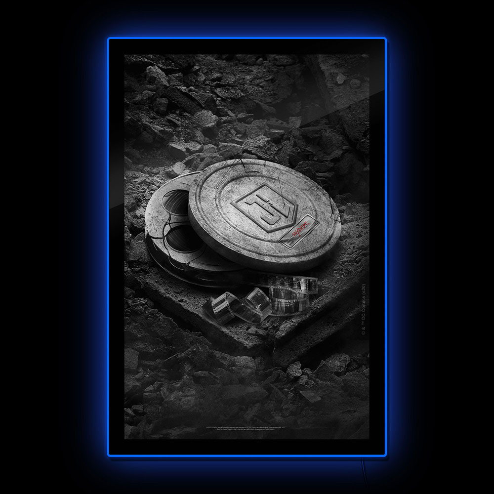 Zack Snyder’s Justice League B&W Film Can LED Poster Sign (Large)
