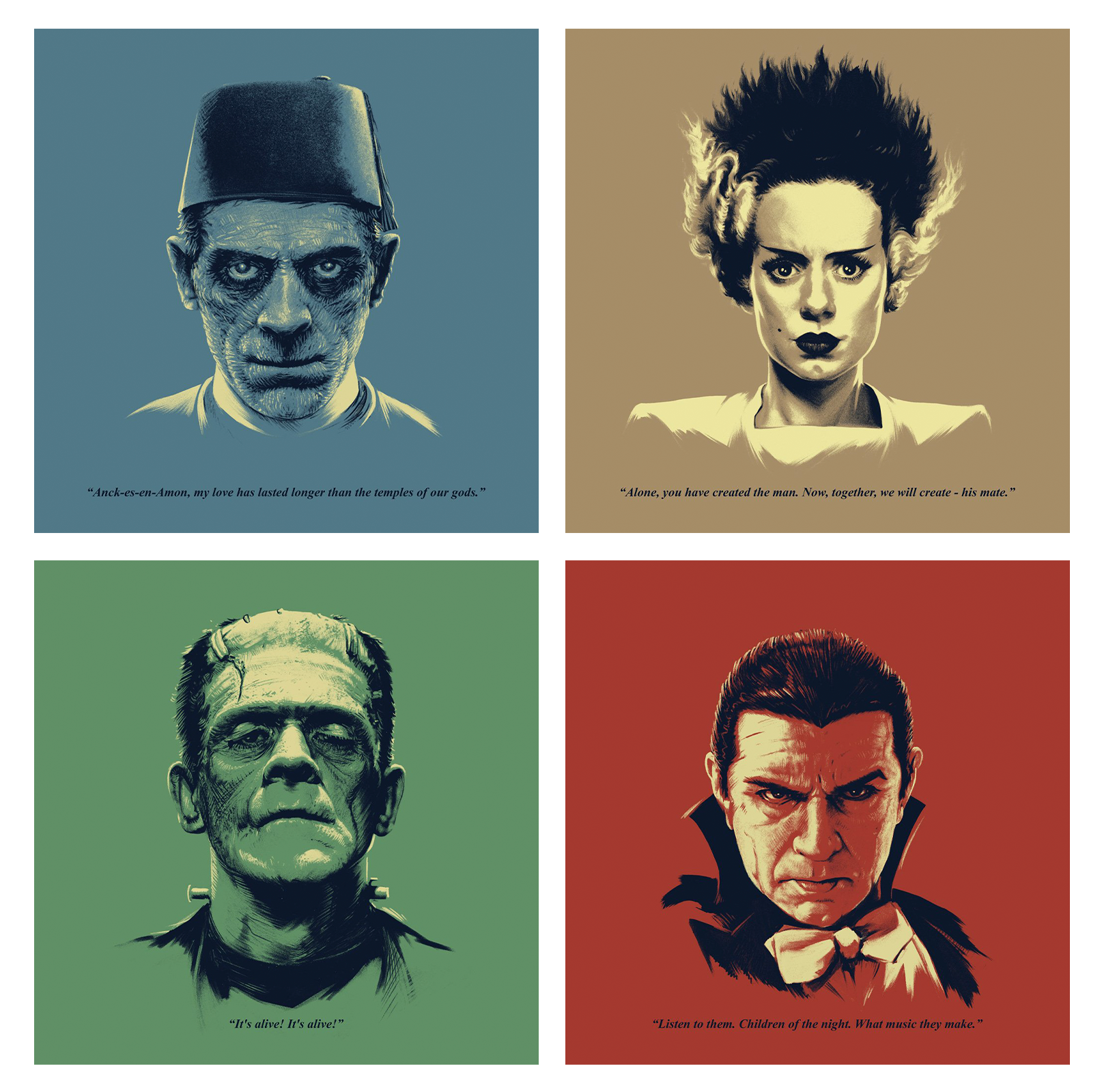 Universal Monsters Featuring Bela Lugosi as Dracula Headshots