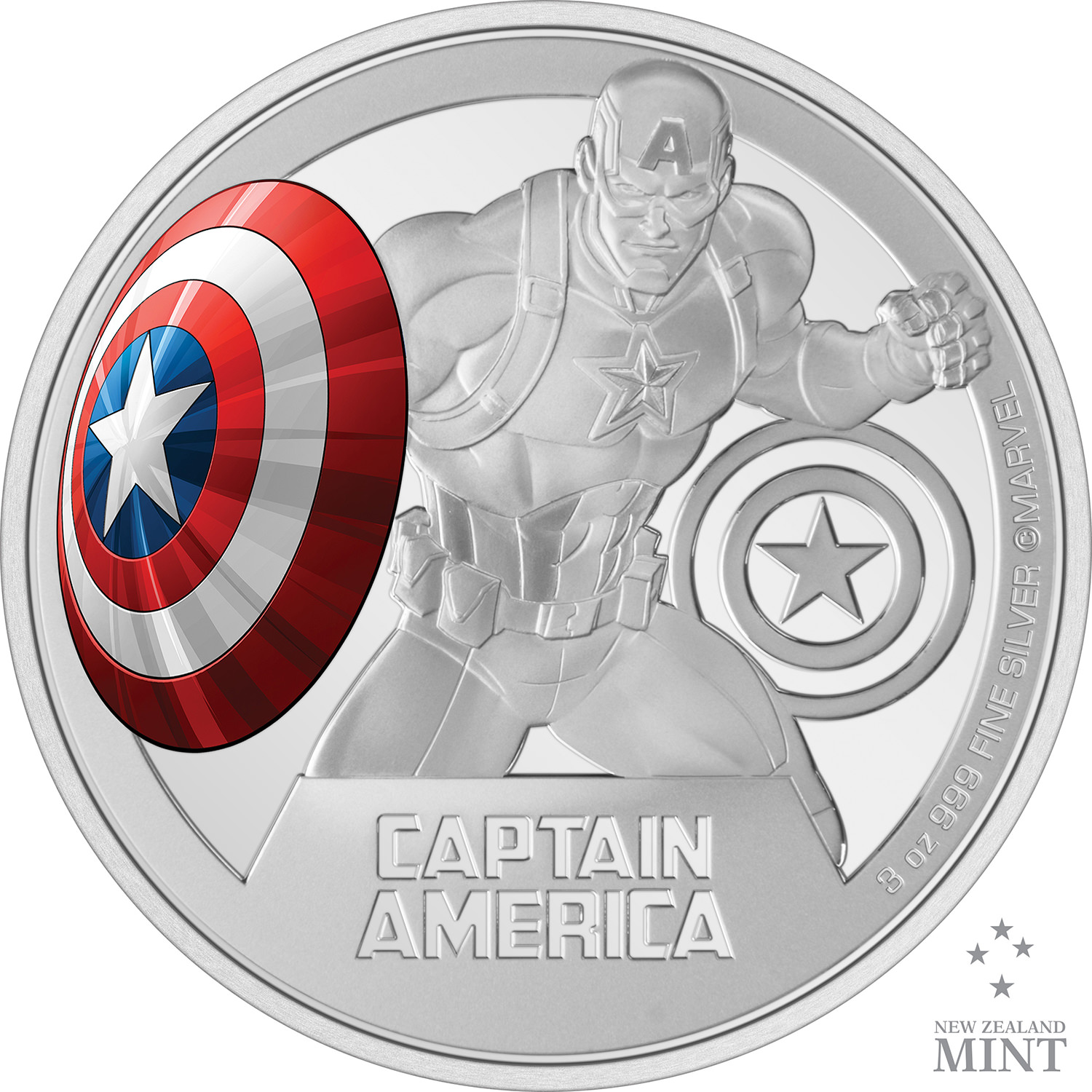 Captain America 3oz Silver Coin