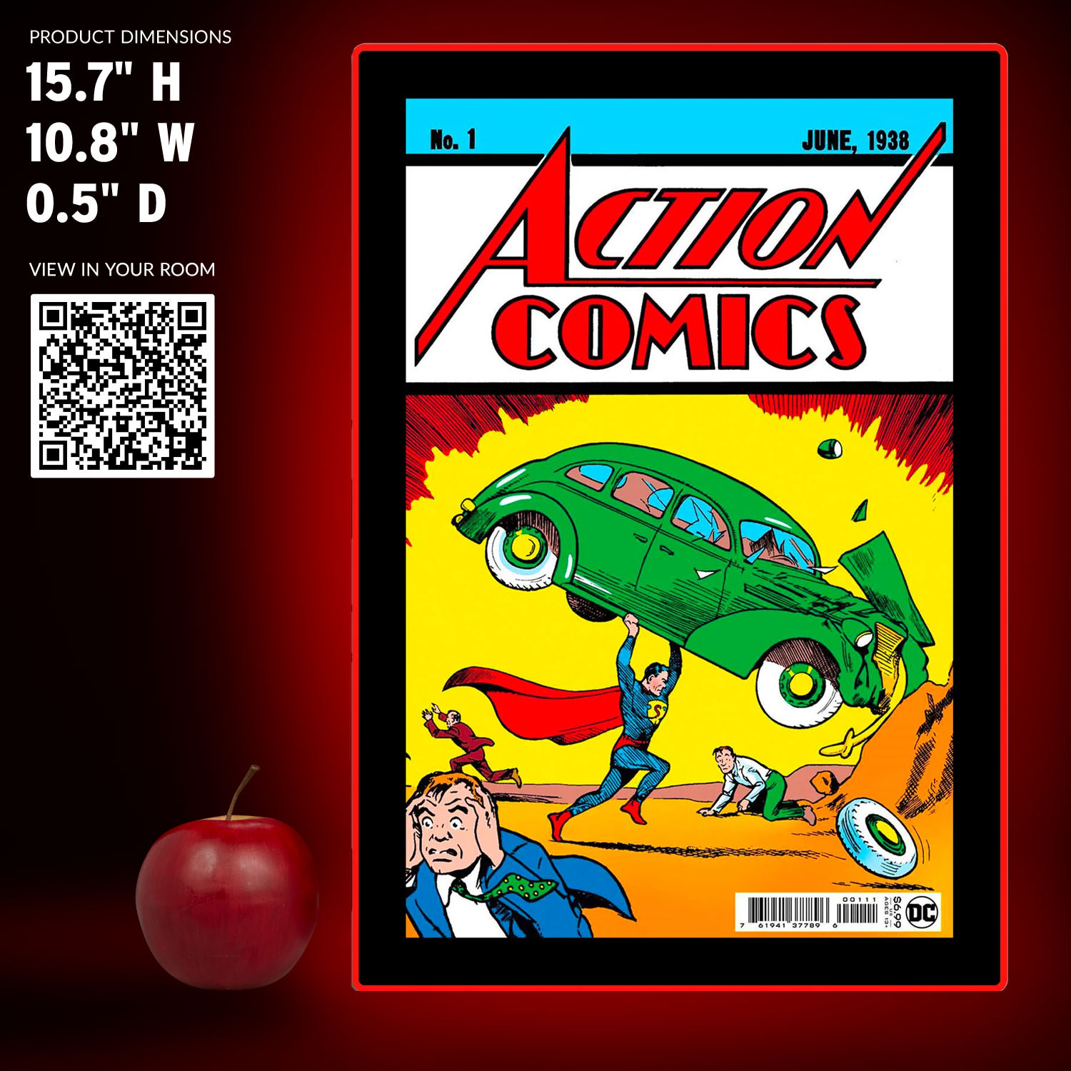 Superman Action Comics Mini Poster Plus LED Illuminated Sign