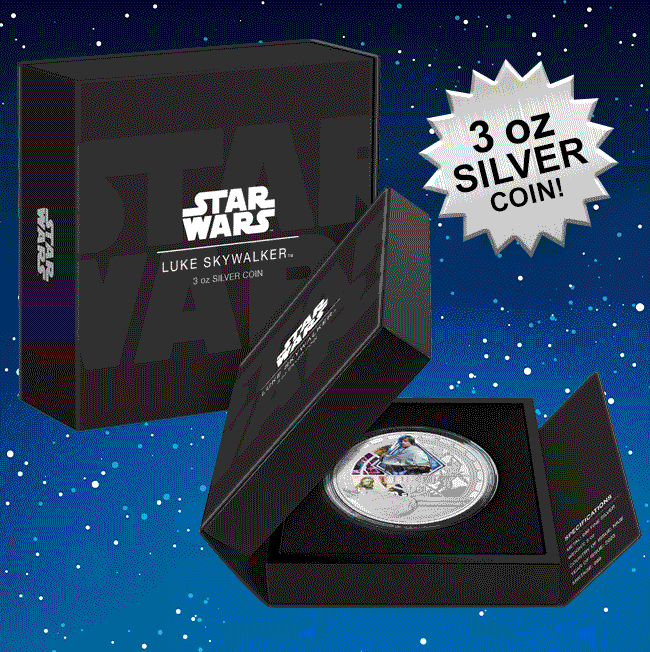 Luke Skywalker™ 3oz Silver Coin