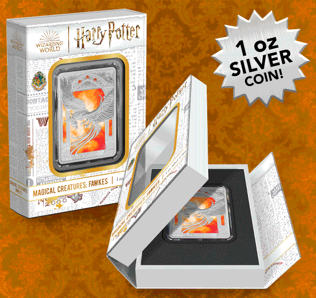 Harry Potter Magical Creature: Fawkes 1oz Silver Coin