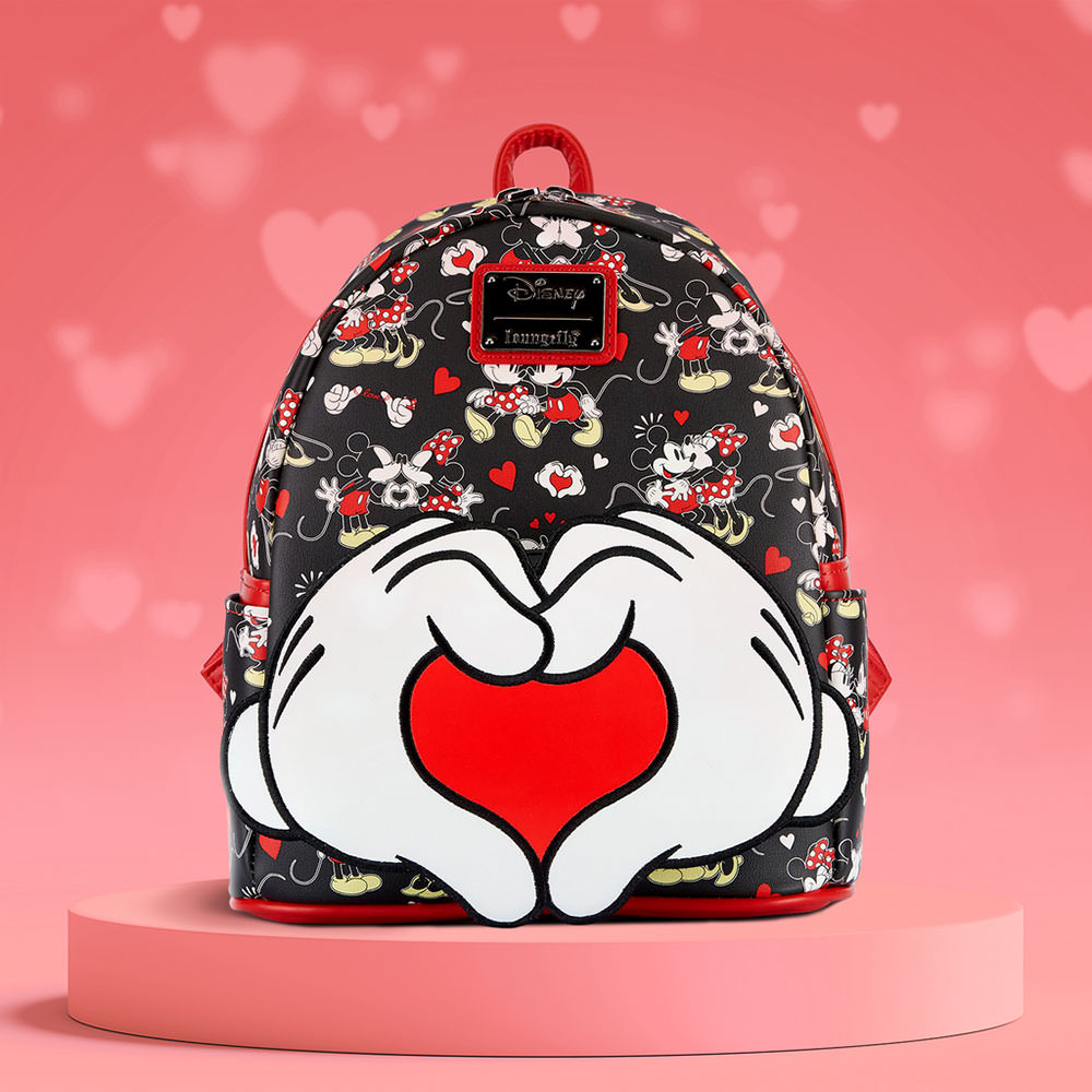 Mickey and Minnie Heart Hands Mini Backpack