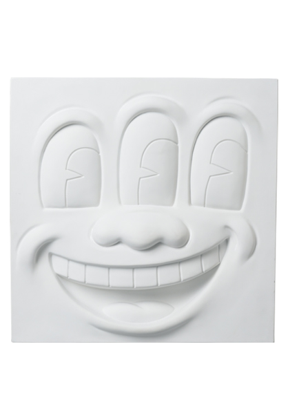 Keith Haring Three Eyed Smiling Face (White Version)