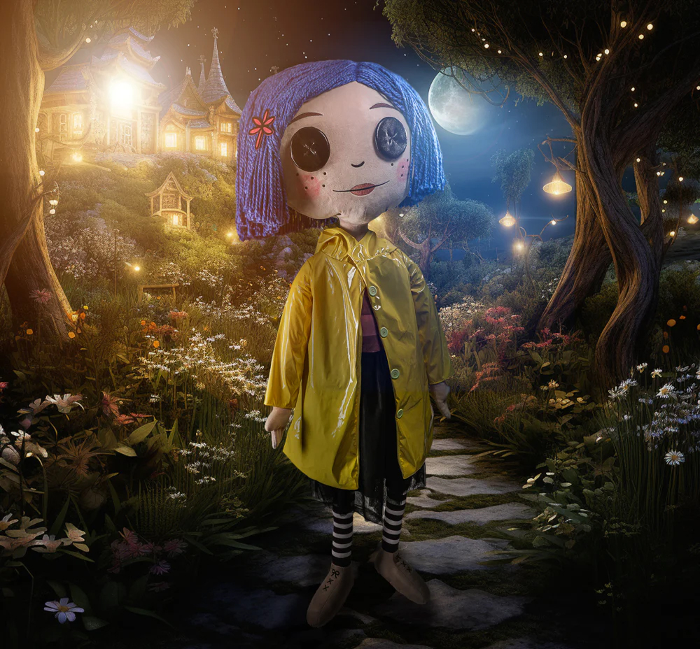 Coraline with Button Eyes Life-Size Plush