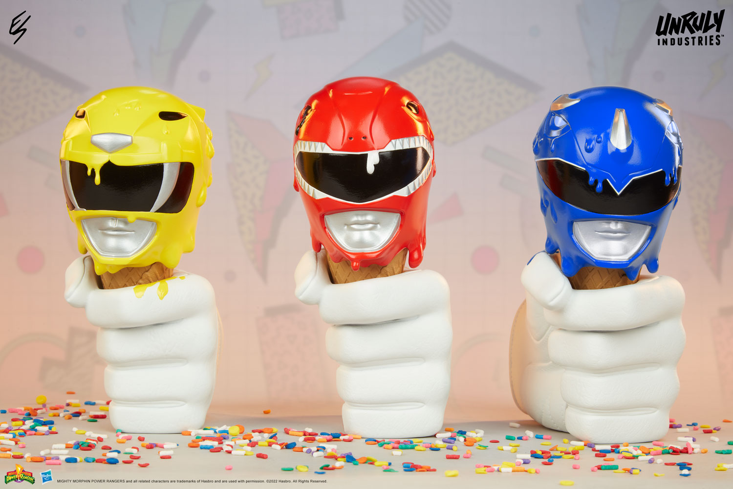 Red. Yellow and Blue Power Rangers Scoops Set