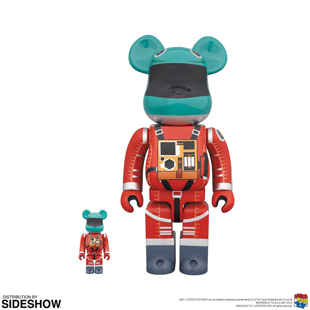 Be@rbrick Space Suit (Green Helmet & Orange Suit Version) 100% and 400%