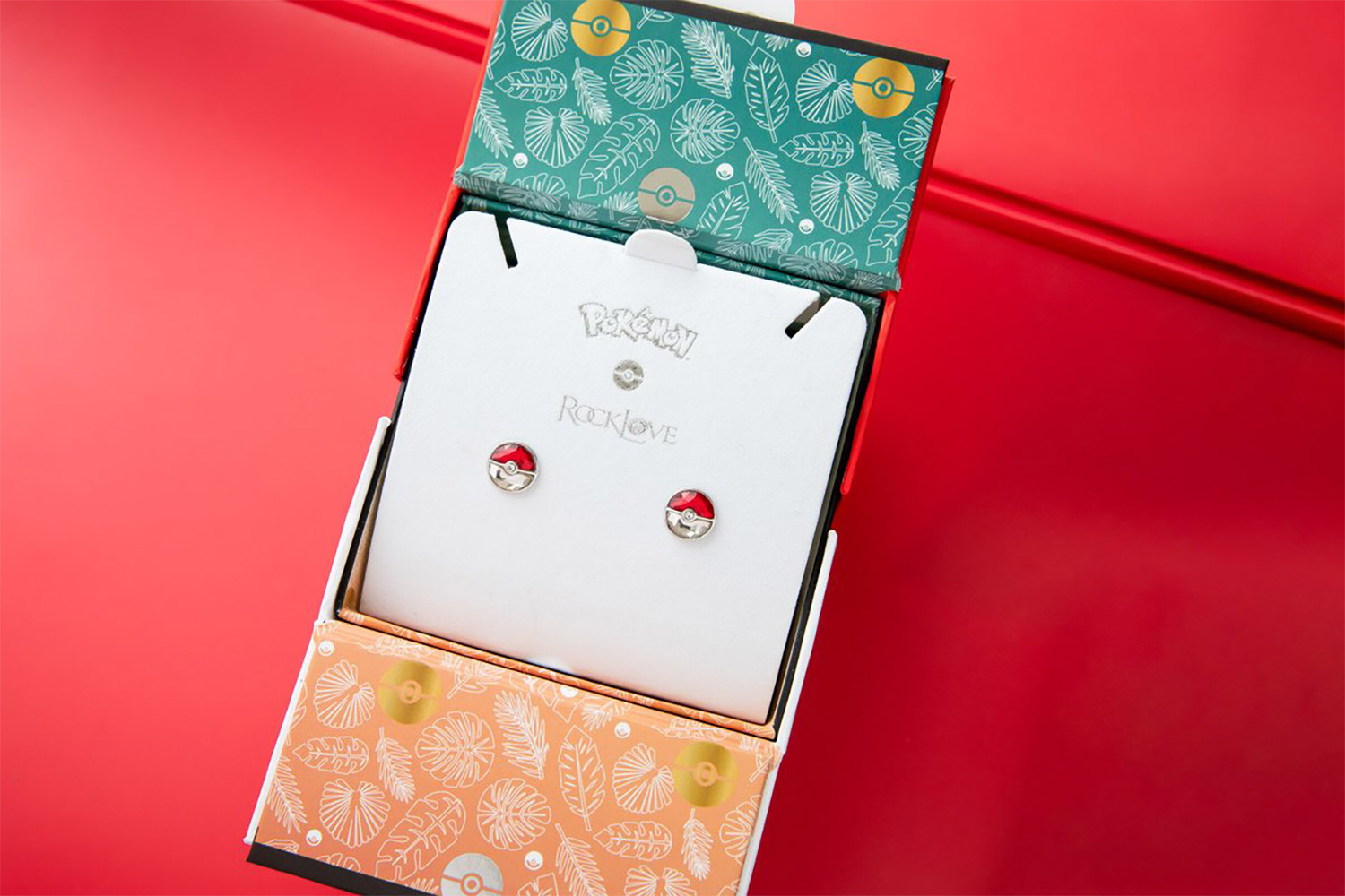 Crystal Poke Ball Stud Earrings