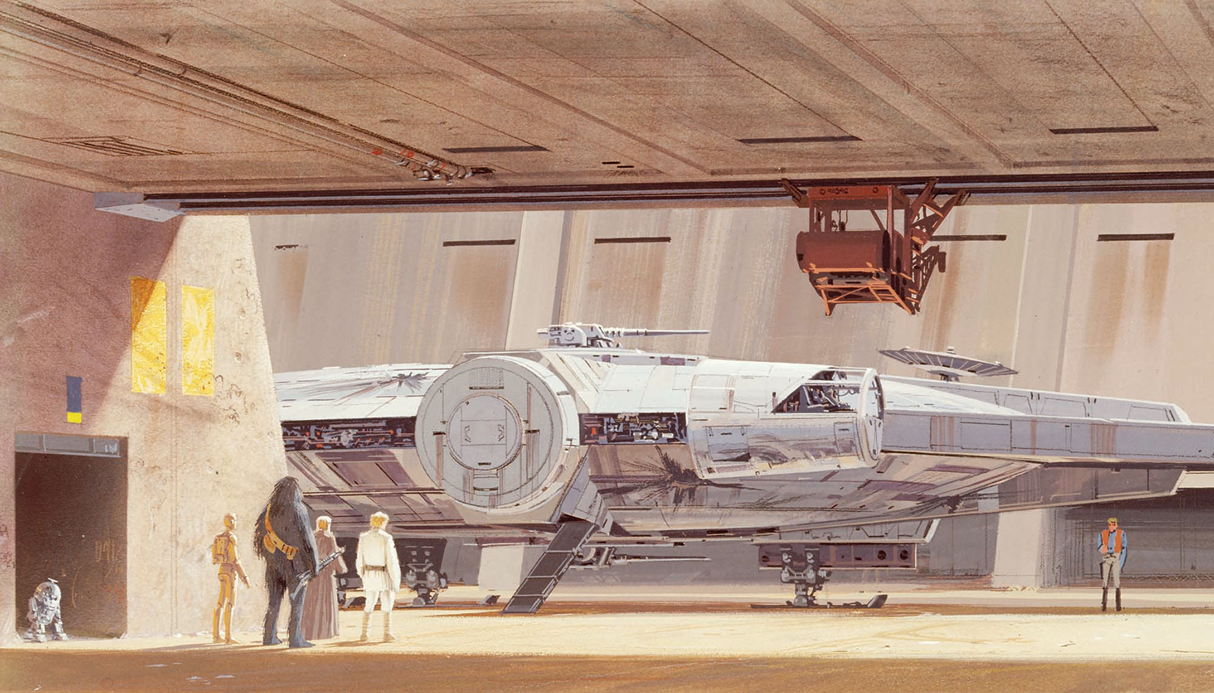 Ralph McQuarrie's Docking Bay Millennium Falcon Wallpaper Mural