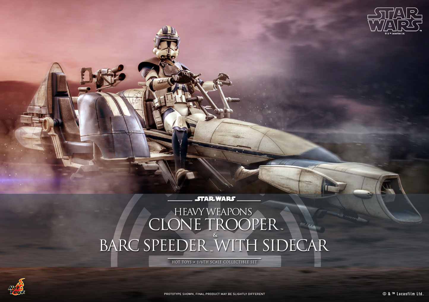 Heavy Weapons Clone Trooper and BARC Speeder with Sidecar