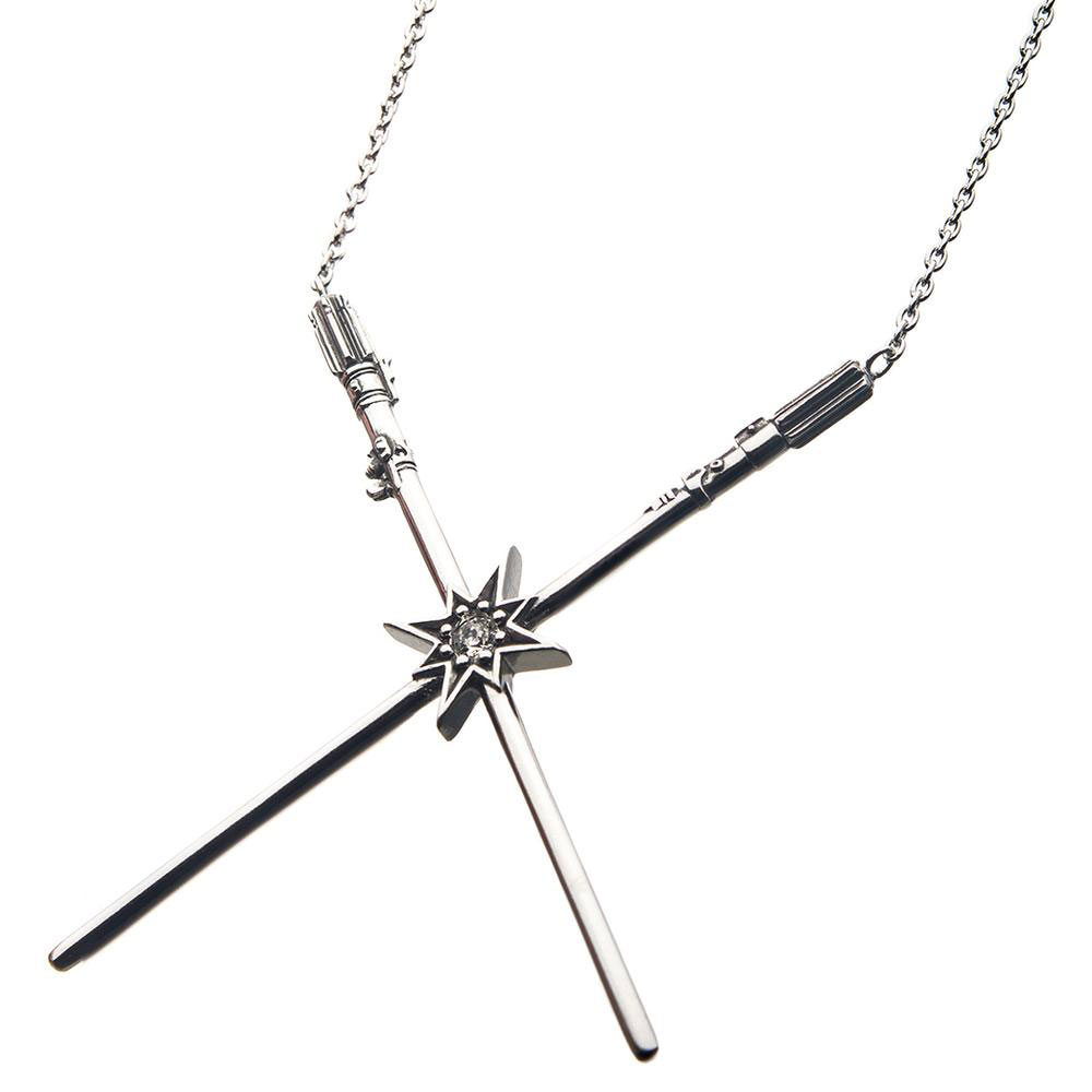 Luke Skywalker™ & Darth Vader™ Crossed Lightsaber Necklace