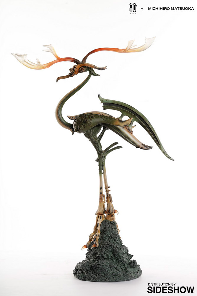 Bronze Crane with Antlers