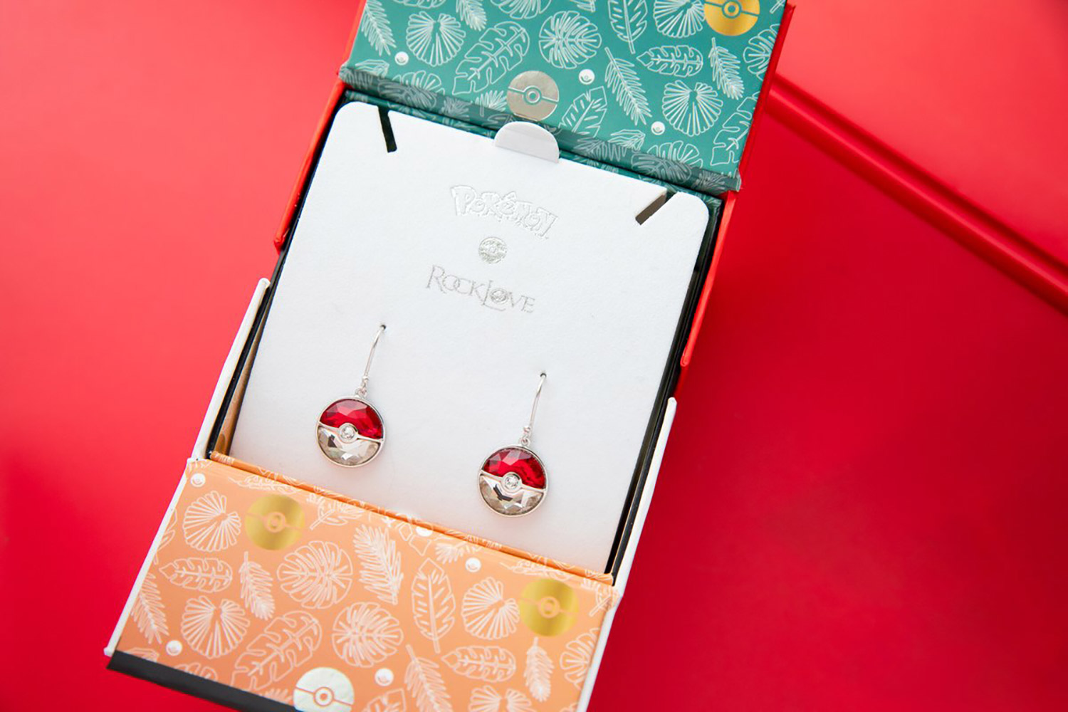 Crystal Poke Ball Dangle Earrings