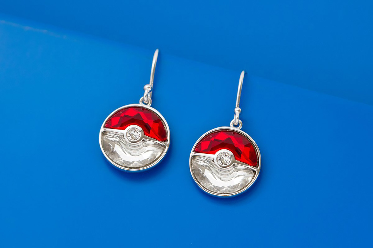Crystal Poke Ball Dangle Earrings