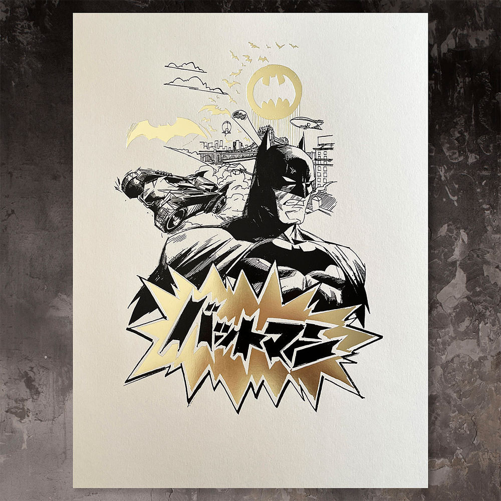 Batman™ Core (Black & Gold) Foil Letterpress Poster