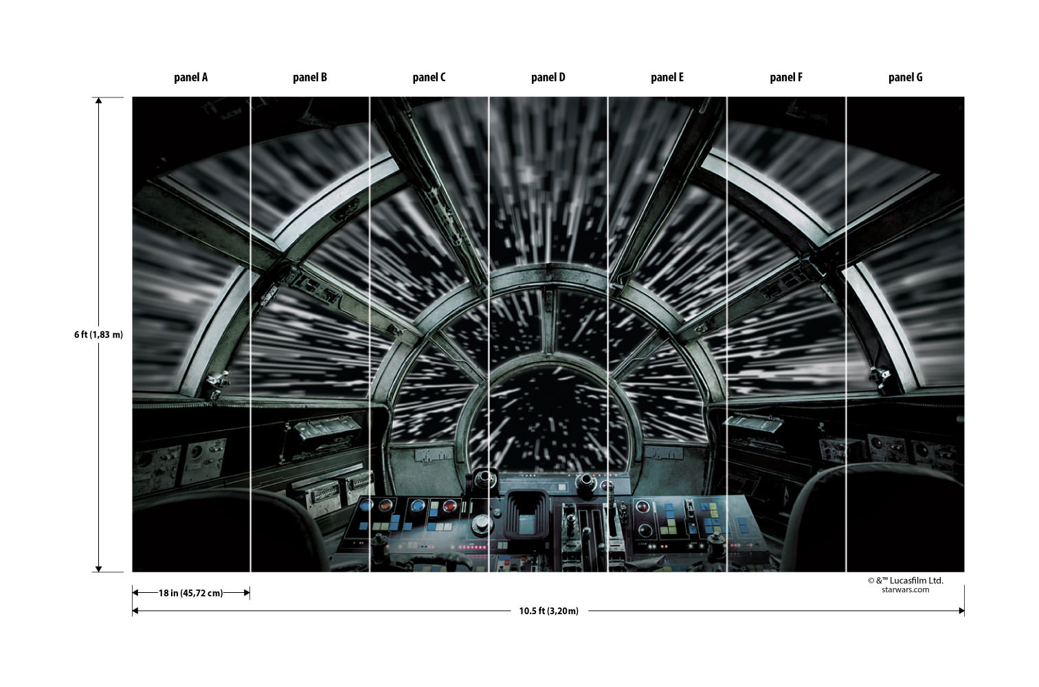 Star Wars Millennium Falcon Wallpaper Mural