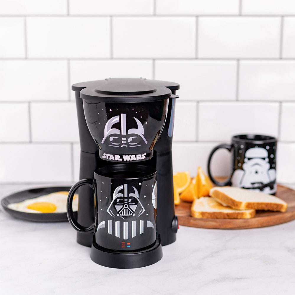Darth Vader and Stormtrooper Single Cup Coffee Maker with Two Mugs