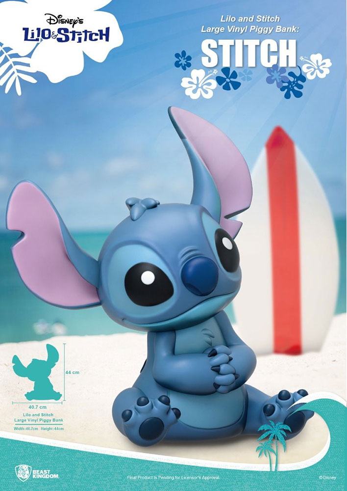 Stitch Large Vinyl Piggy Bank