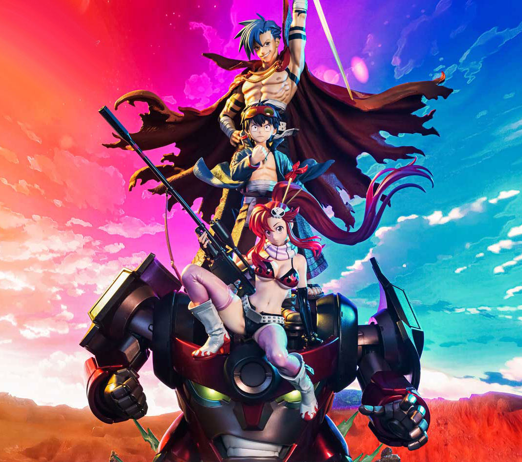 Kamina. Simon & Yoko with Lagann