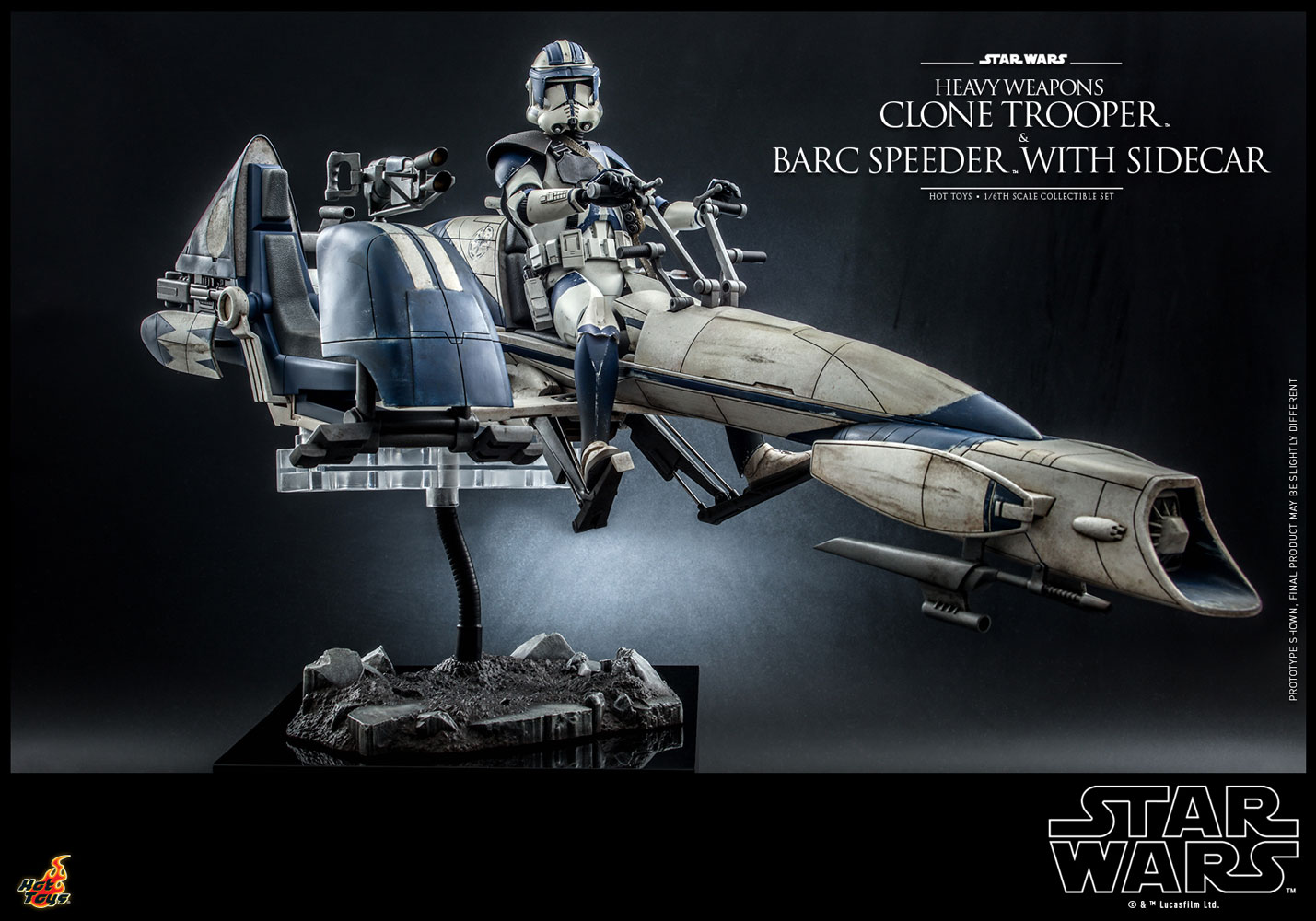 Heavy Weapons Clone Trooper and BARC Speeder with Sidecar