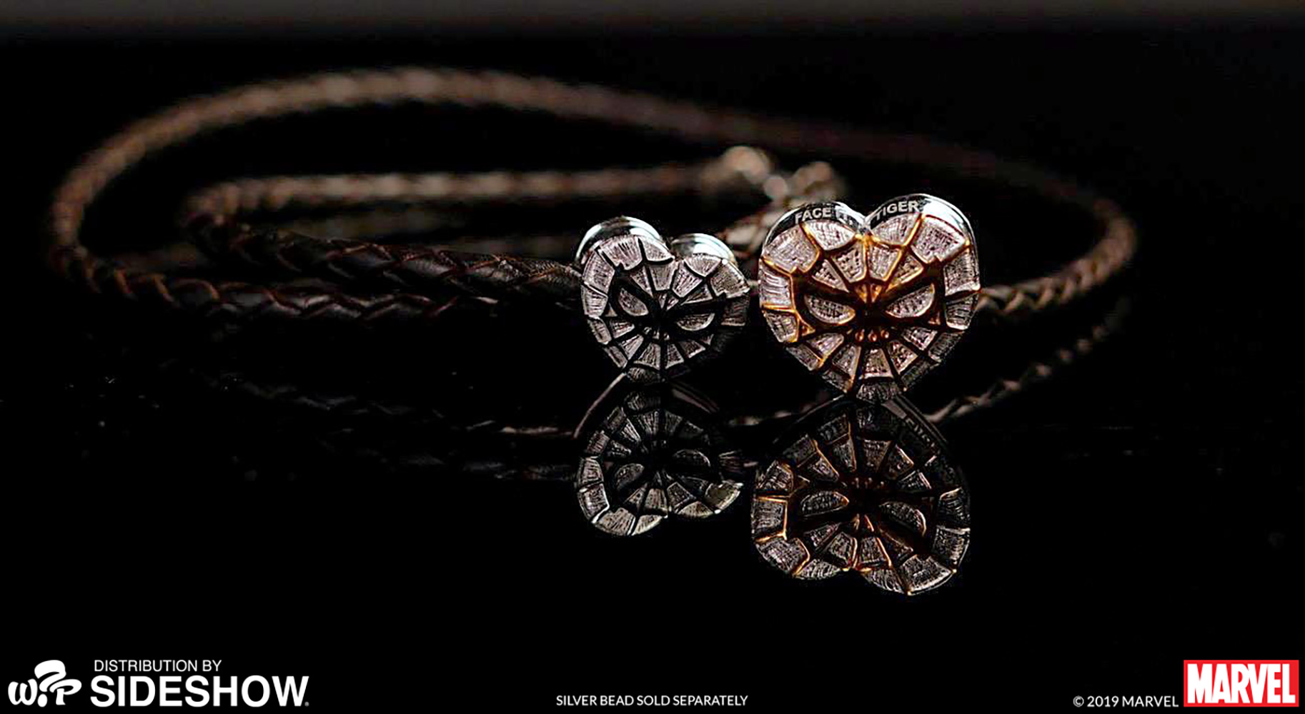 Spider-Heart Silver and Gold Bead - Large