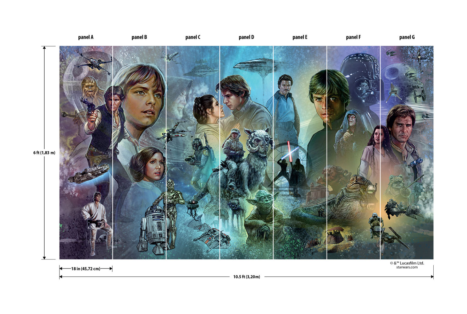 Star Wars Original Trilogy Wallpaper Mural