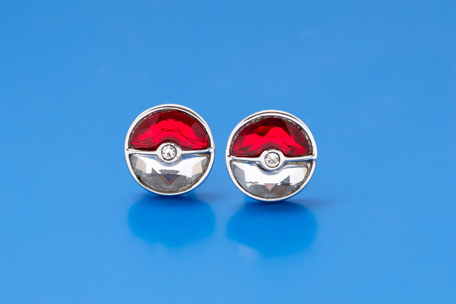Crystal Poke Ball Stud Earrings