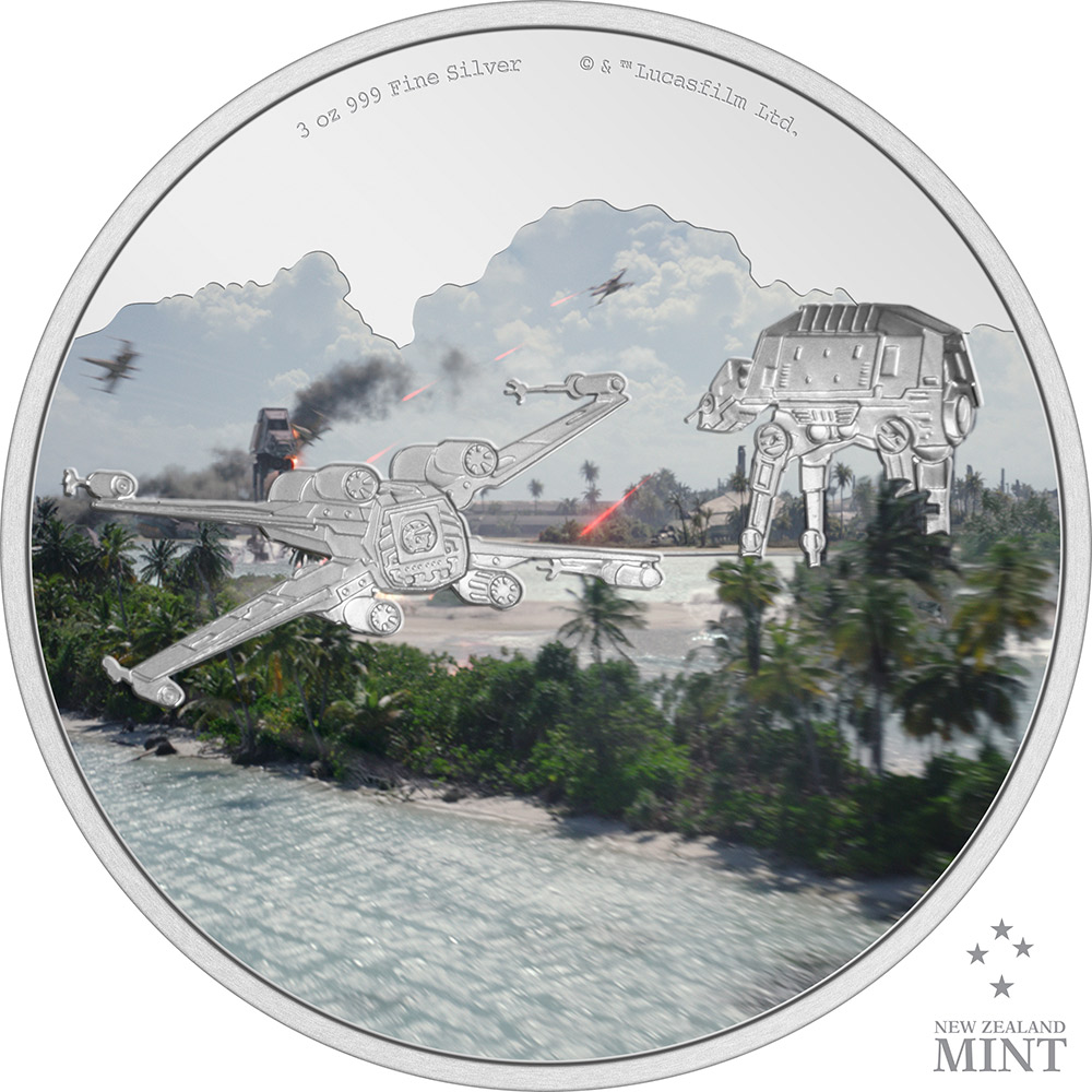 Battle Scenes Scarif 3oz Silver Coin