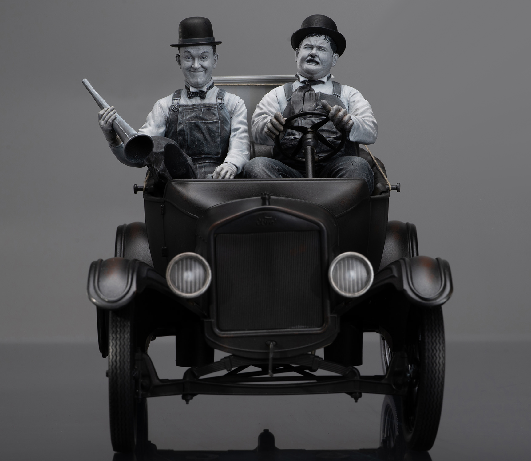 Stan Laurel & Oliver Hardy on Ford T